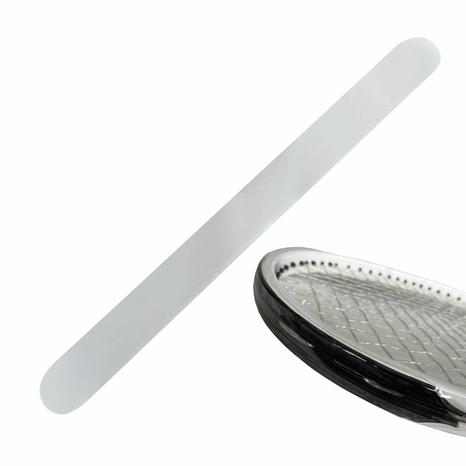 Bande de protection transparente pour cadre de raquette de tennis