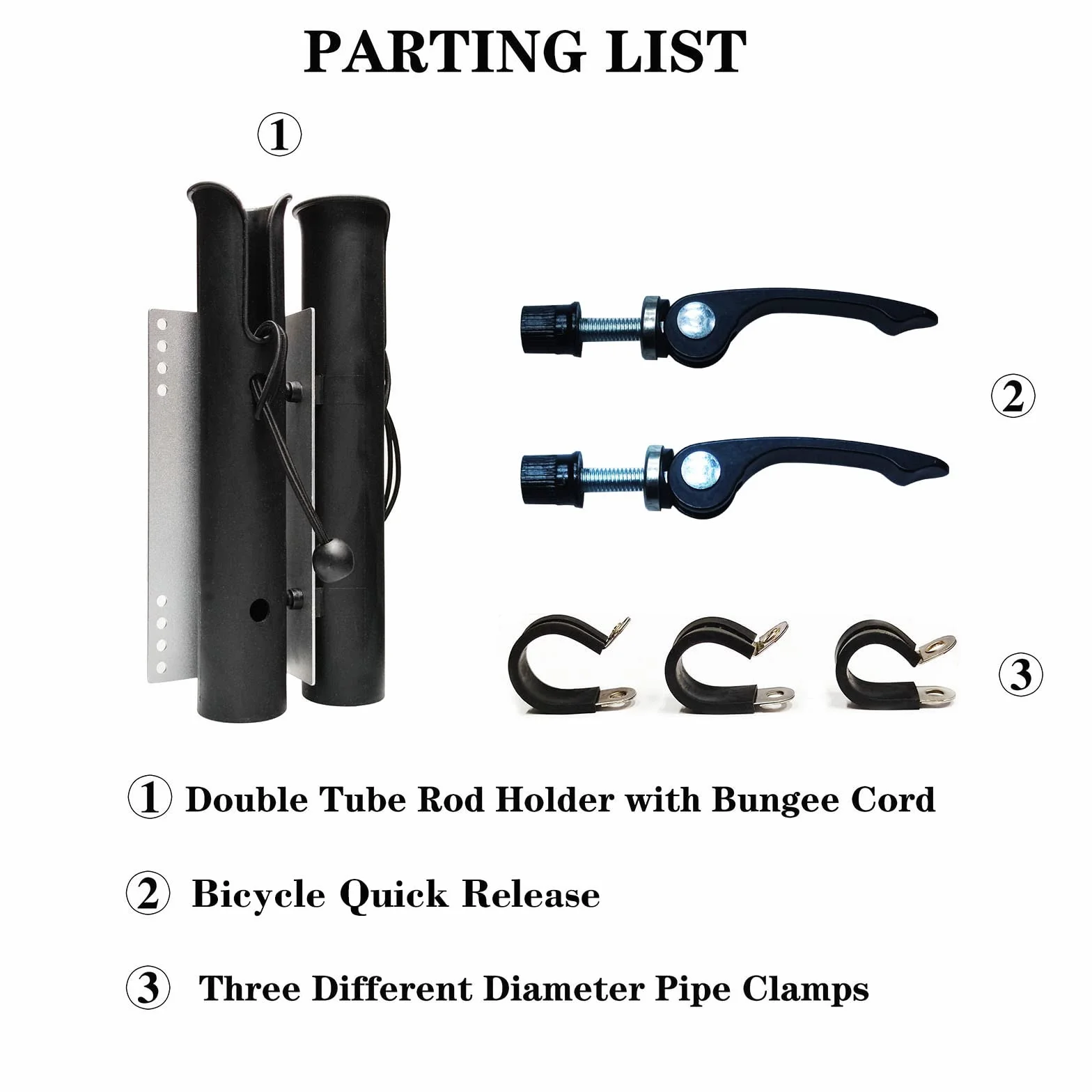 Support de canne à pêche pour vélo, porte-canne pour 2 cannes, noir