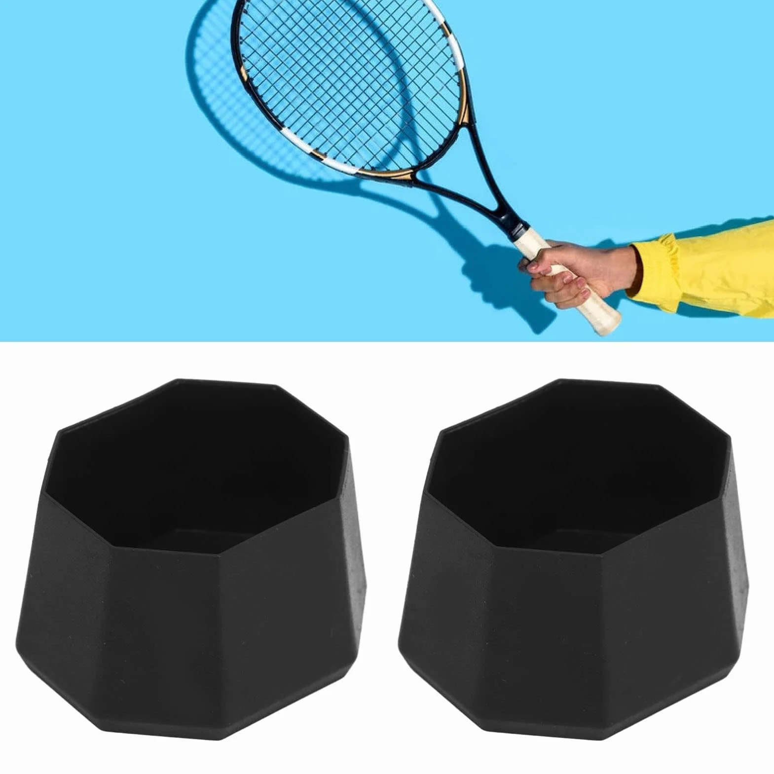 Lot de 4 Embouts de Raquette de Tennis en Silicone, Accessoire pour Manche