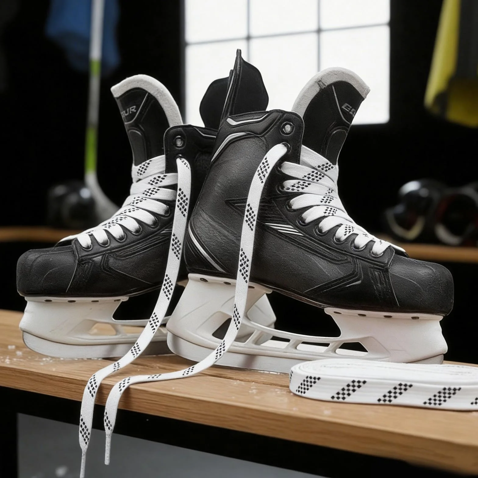 WiDream 1 Paire Lacets Cirés pour Patins de Hockey, Lacets de Hockey Cirés Étroitement Tissés, Lacets Professionnel Durable Anti-de Patinage, Lacet Patin Hockey pour Le Sport,Le Ski,Le Hockey(244cm)