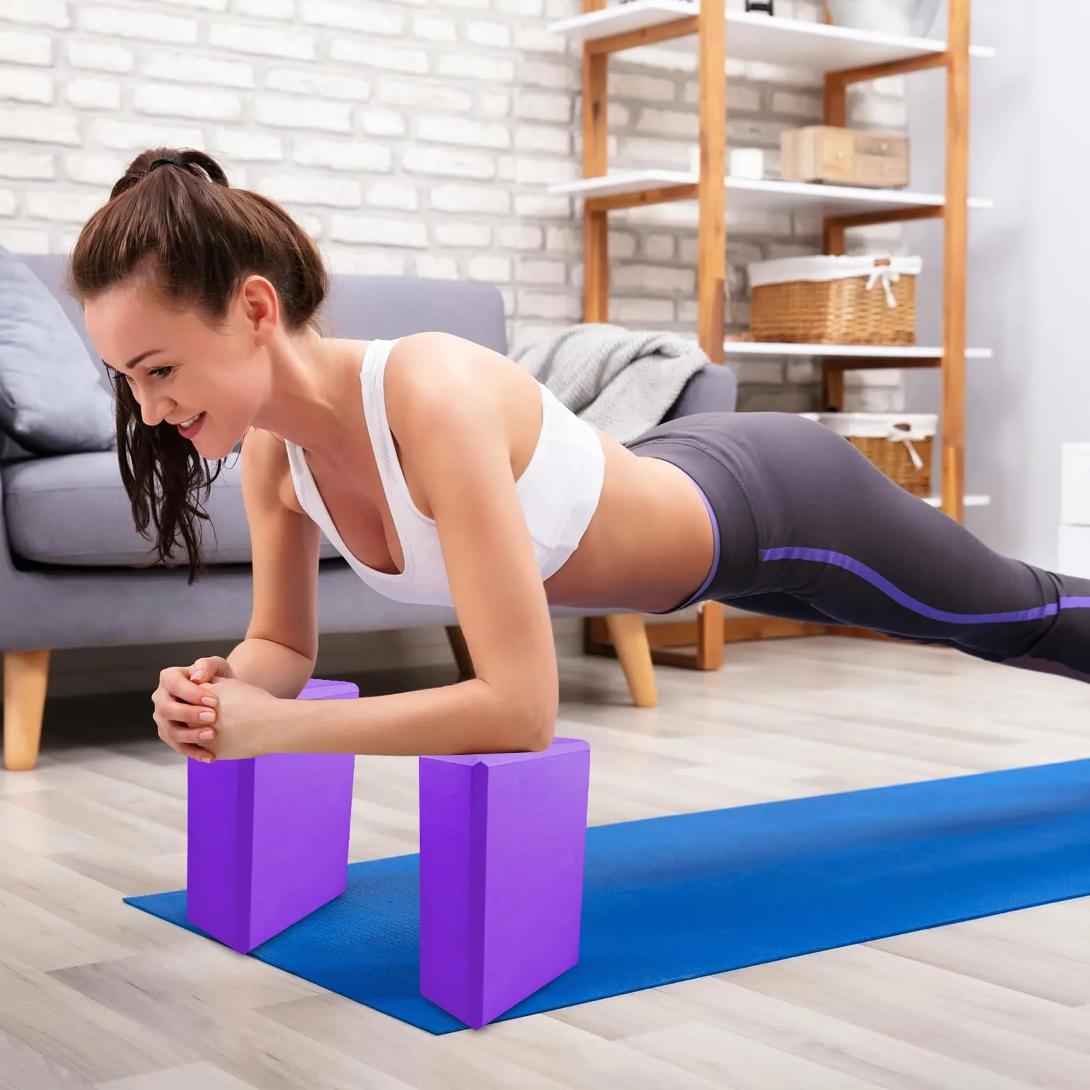Blocs Yoga en Mousse EVA Haute Densité 23×15×7.6cm Lot de 2