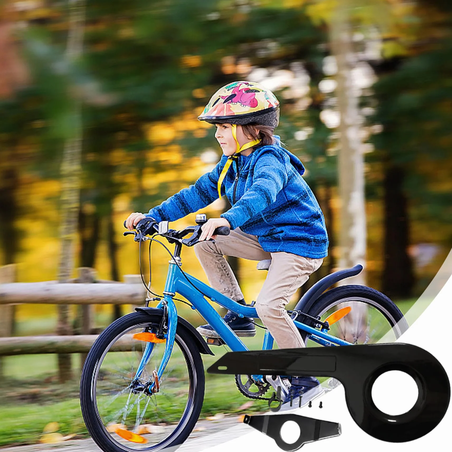 Garde-chaîne de vélo universel 32-36 dents, housse robuste accessoires noirs