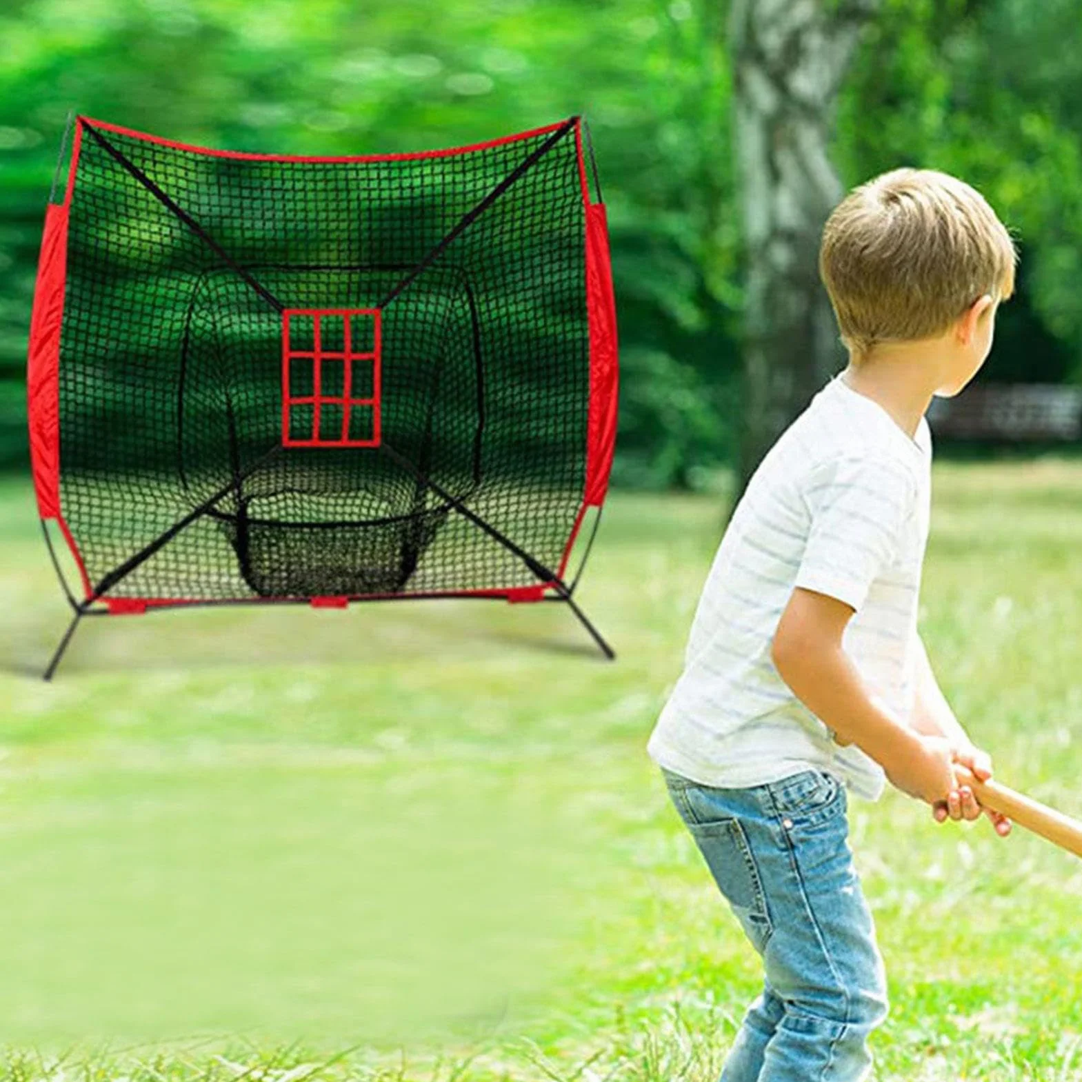 Filet d'entraînement de baseball avec cadre multisport