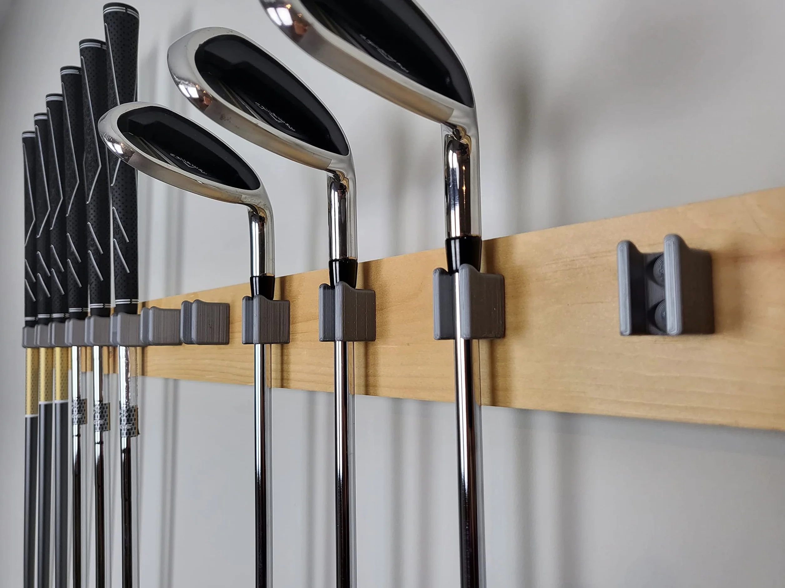 Lot de 20 supports muraux pour club de golf, gris 15 mm