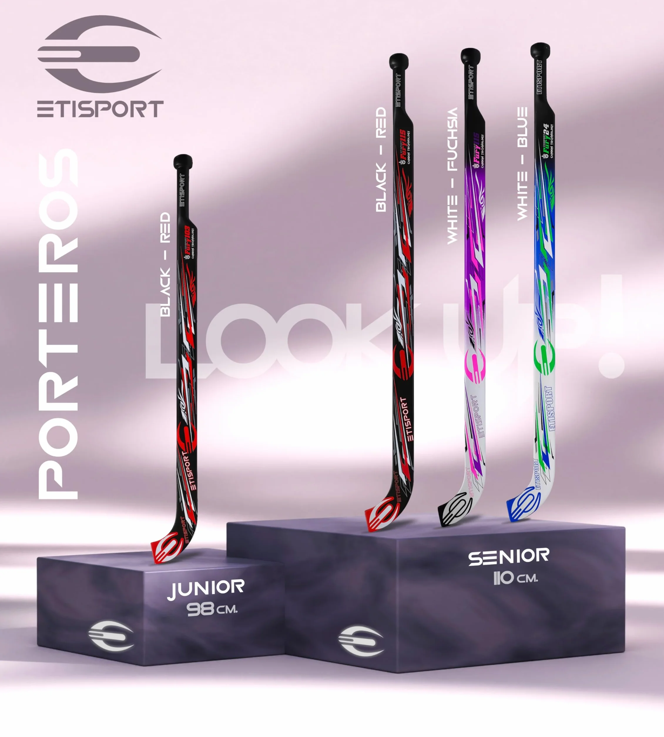 Crosse de Gardien de But Long de Rink Hockey 2K24. 100% Fibre, très léger et équilibré. Raquette Fine à Usage Professionnel