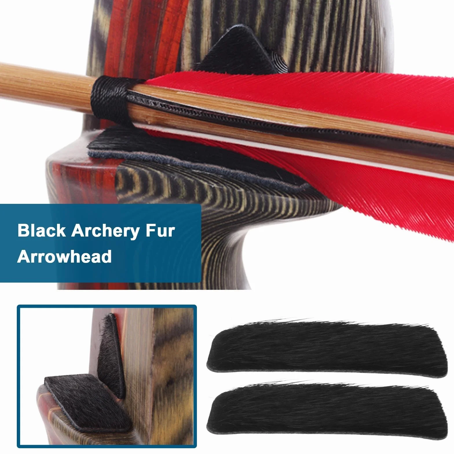 OTOTEC 5 Ensemble Fourrure Flèche Repose Pad Auto-Adhésif Flèches Repos Autocollant Accessoires Tir Chasse Sport 1.5x4.8cm Noir