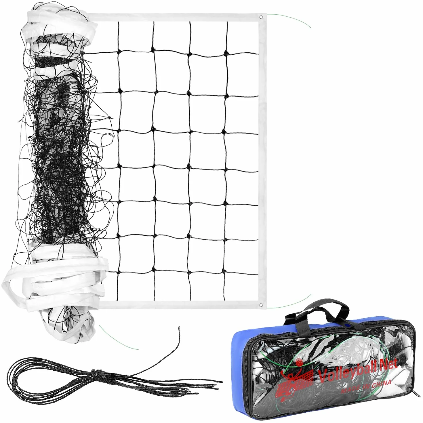 QWORK Filet Pliable de Volleyball Taille Standard pour Plage Intérieur Extérieur avec Sac de Transport
