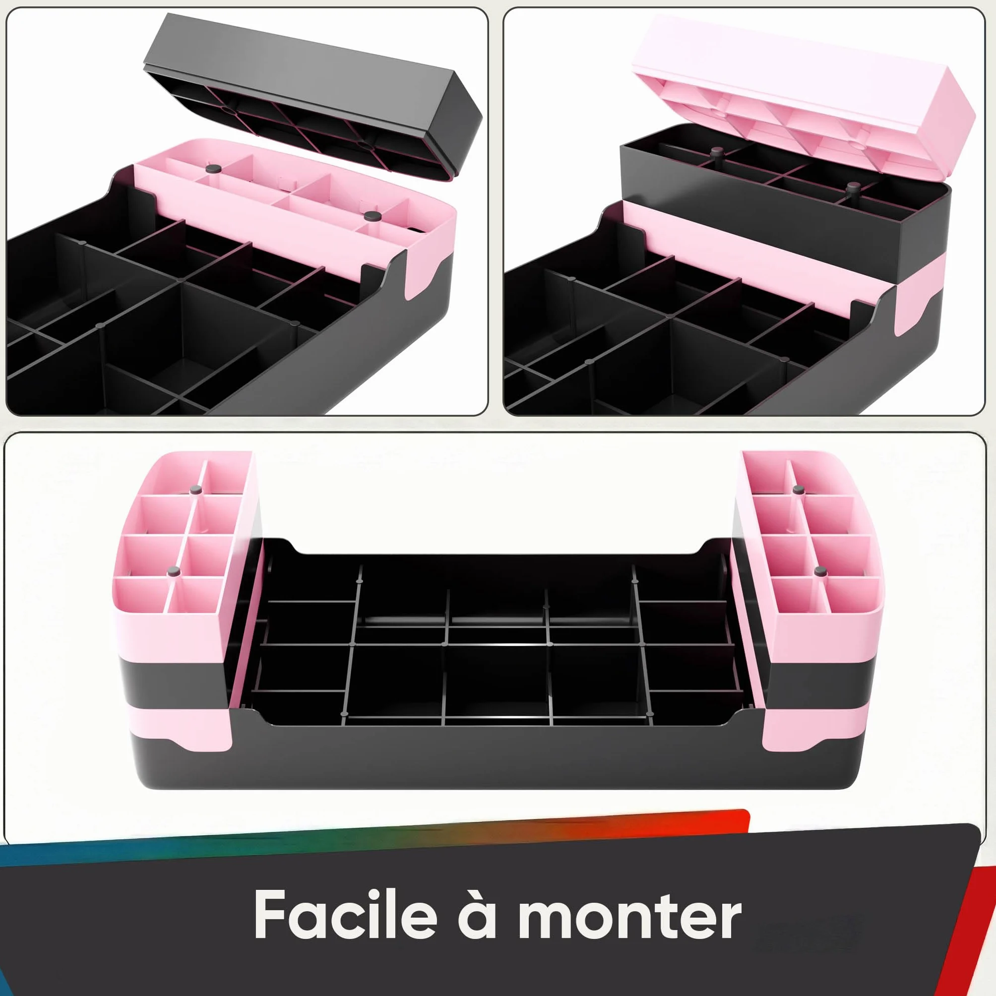 Ultrasport Step Aérobic Antidérapant Réglable 3 Niveaux Stepper Fitness 68 x 28 cm Rose