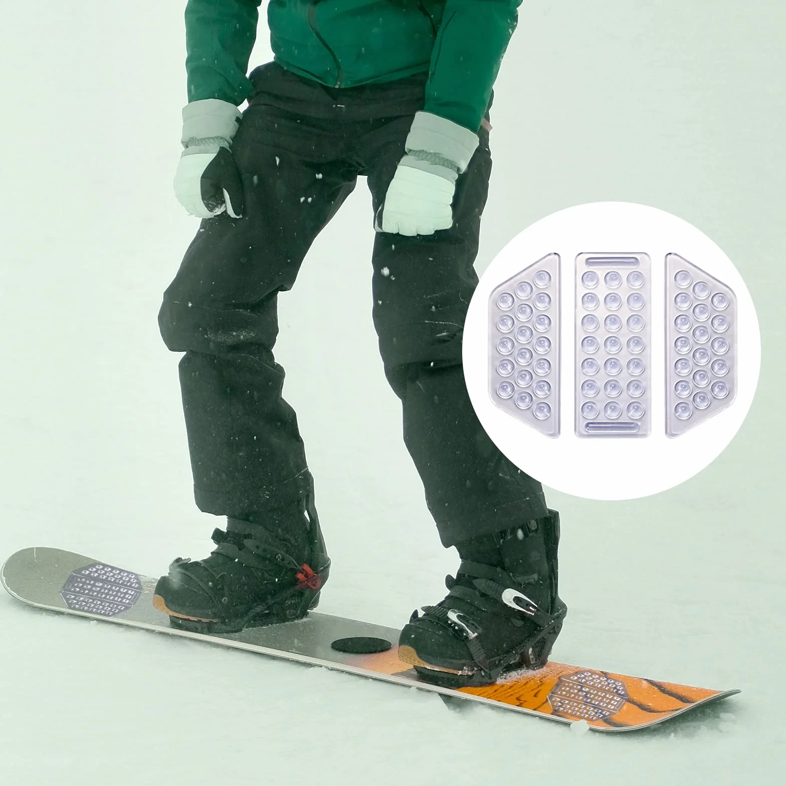 Stomp Pad Antidérapant Transparent Lot de 3 Pièces pour Snowboard BOXOB