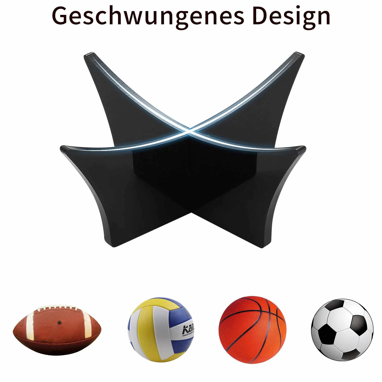 Support de Ballon de Football en Acrylique 4 Pièces - Présentoir pour Basketball Volleyball Rugby