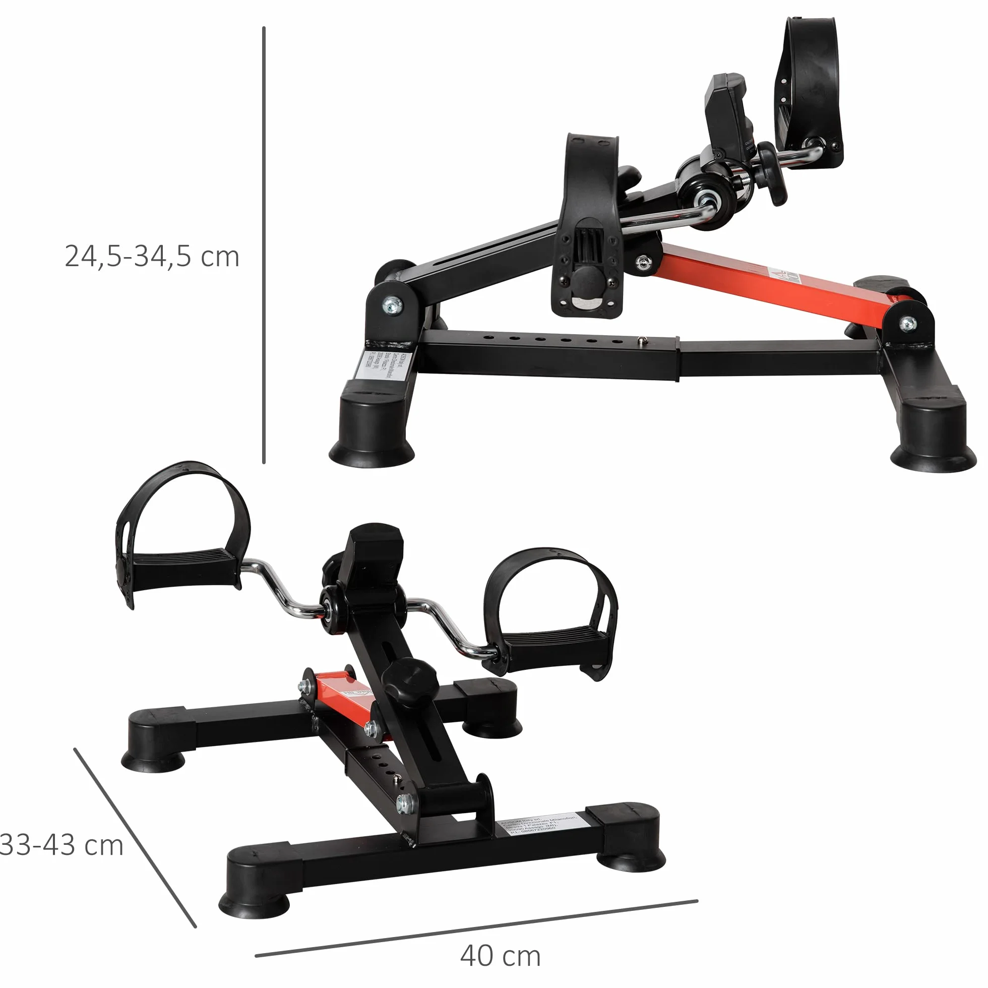 HOMCOM Mini vélo d'appartement résistance ajustable écran LCD acier noir