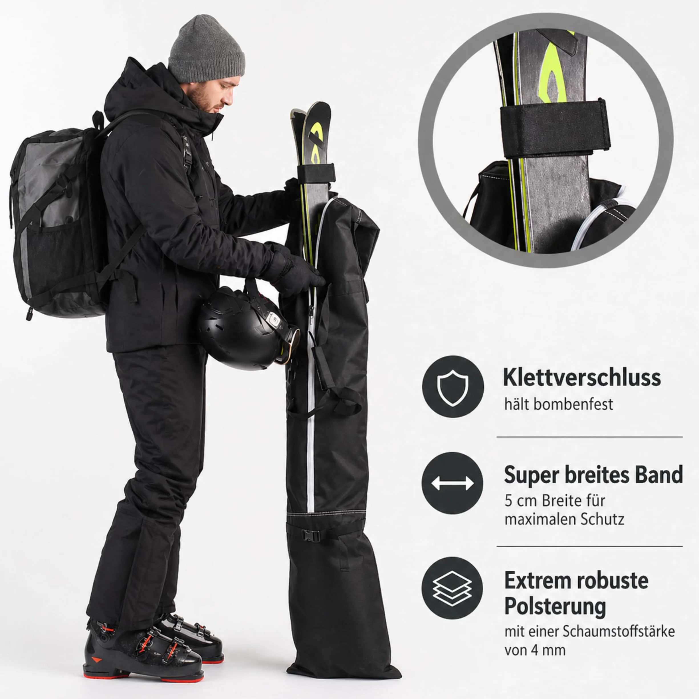 sunmondo 2 bandes de ski Connecteur protecteur noir