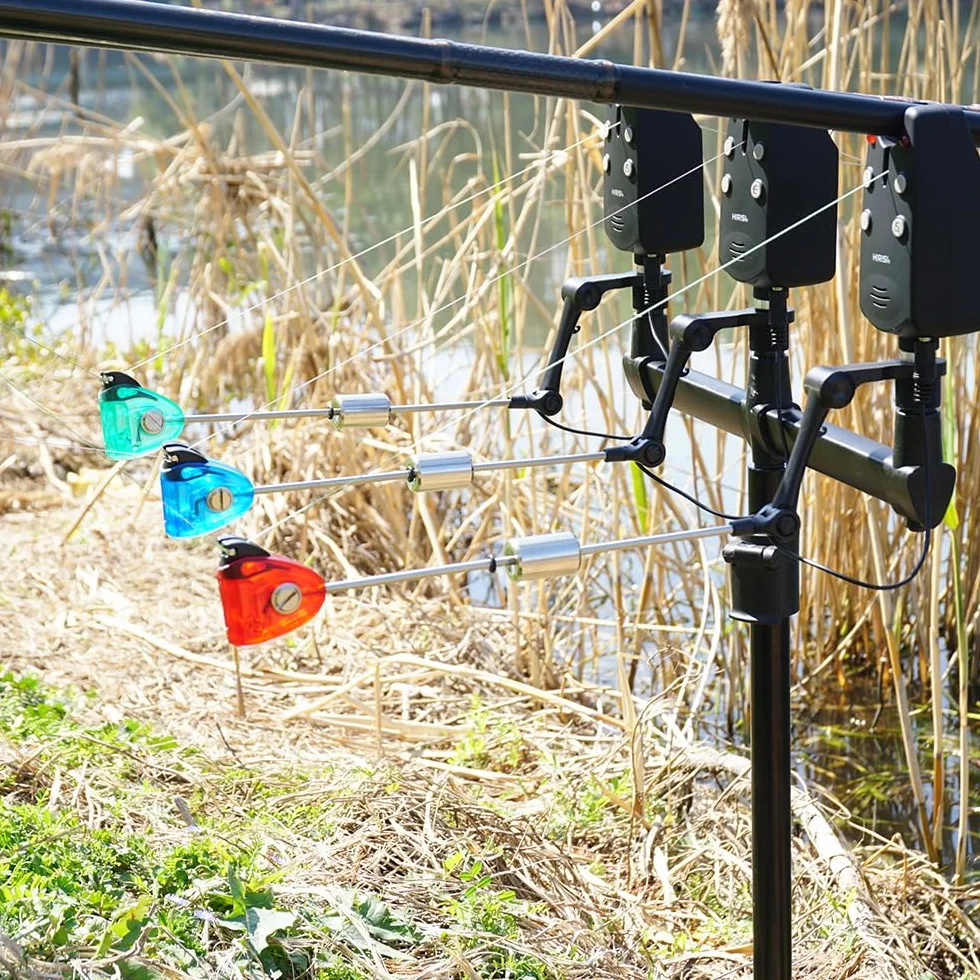 Lot de 4 indicateurs de touche lumineux (swingers) pour la pêche à la carpe