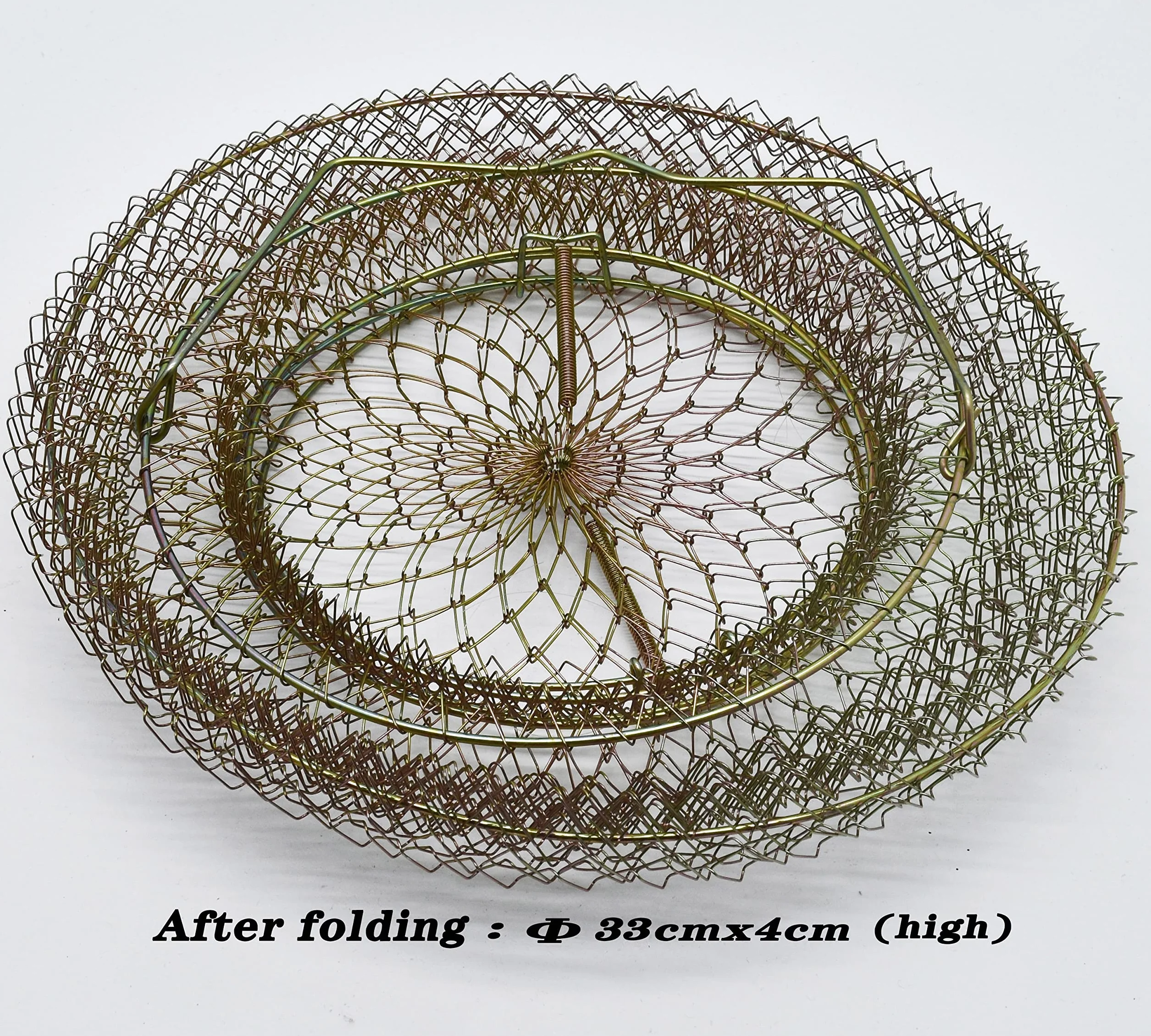 Panier à Poisson en Métal Panier à Poisson en Fil métallique Cage de Pêche Pliable Panier de Poisson Crabe