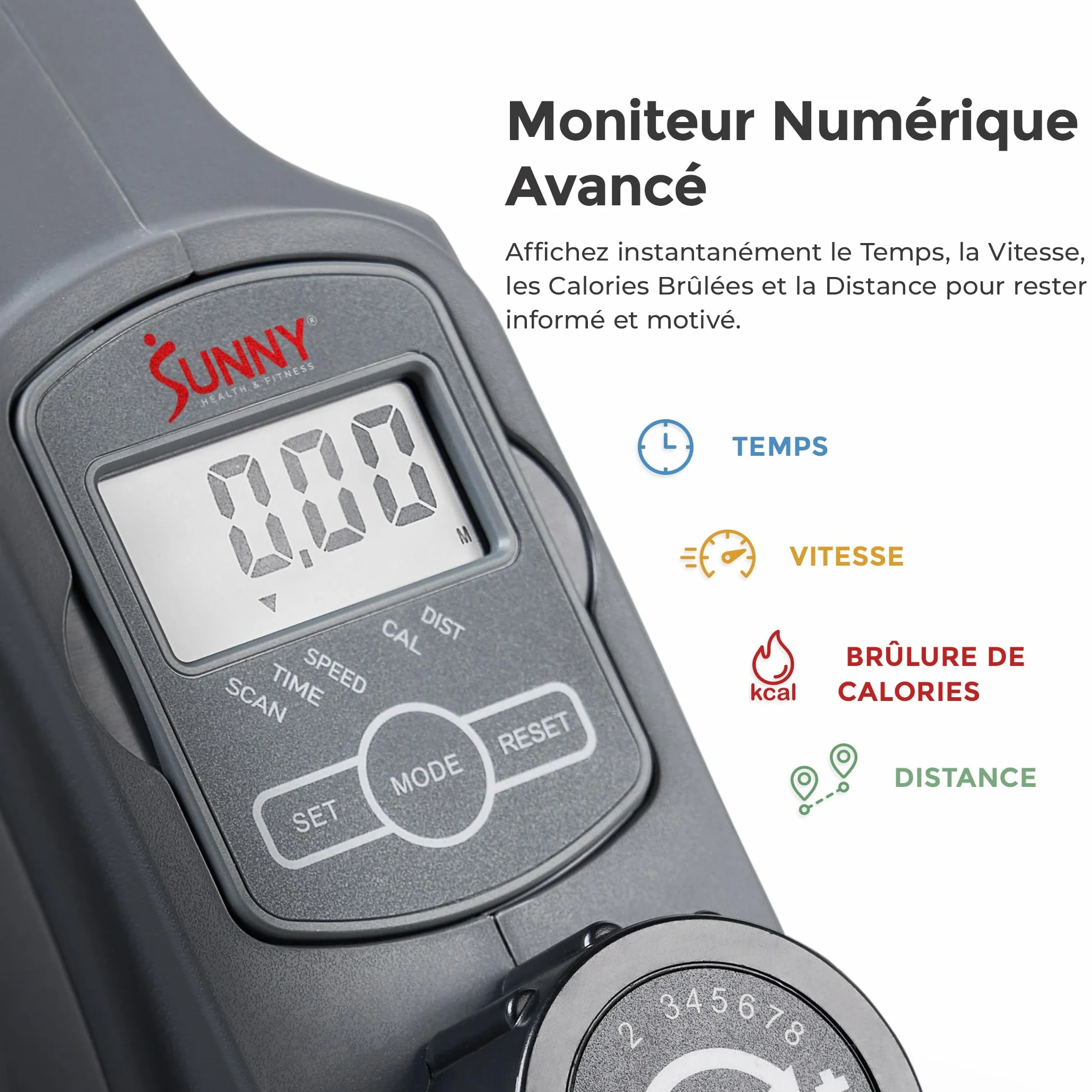Sunny Health & Fitness Vélo Elliptique sous Bureau, Portable Assis ou Debout pour Personnes Âgées