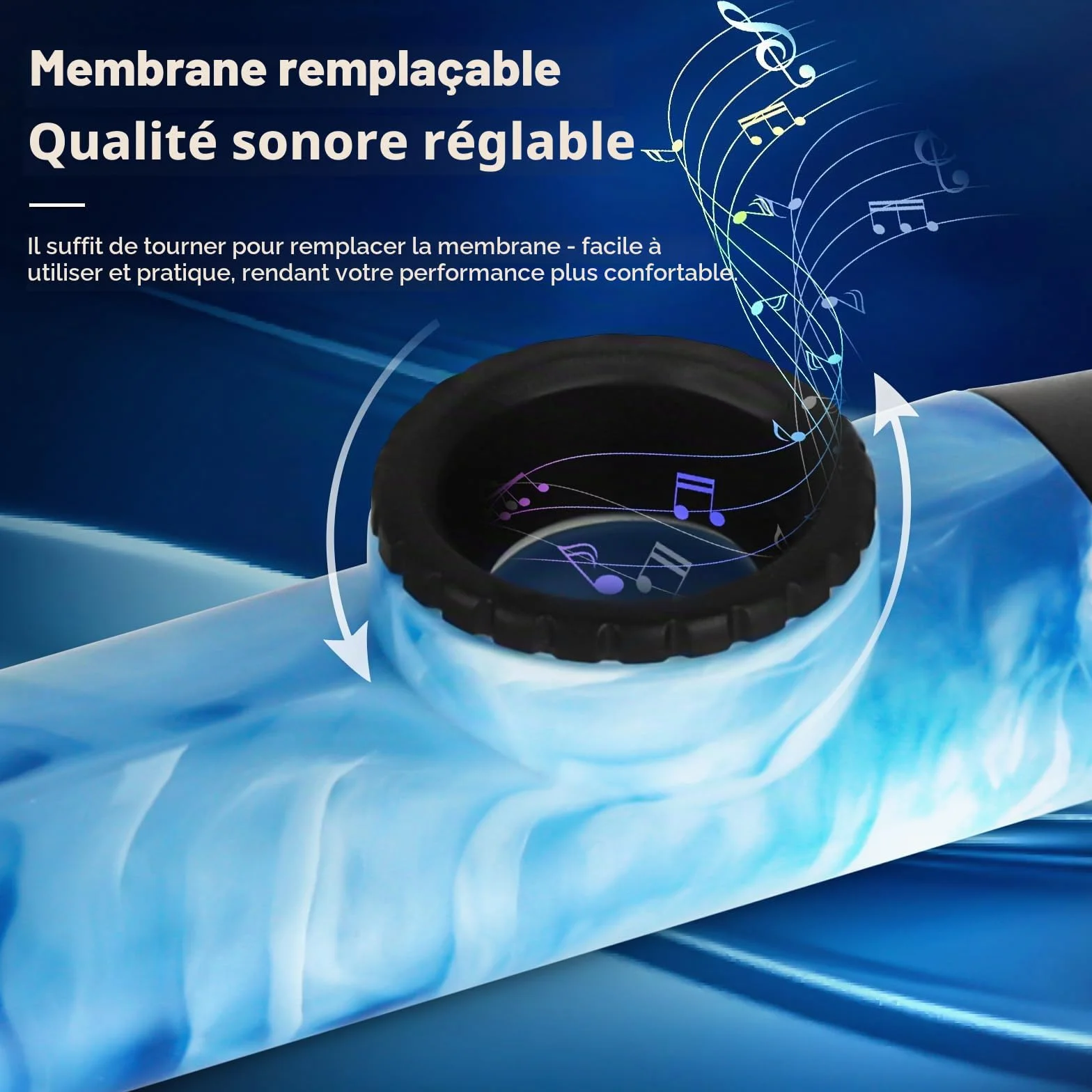 Kazoo Professionnel en Résine ABS avec Cinq Membranes, Ton Ajustable, Style Jade