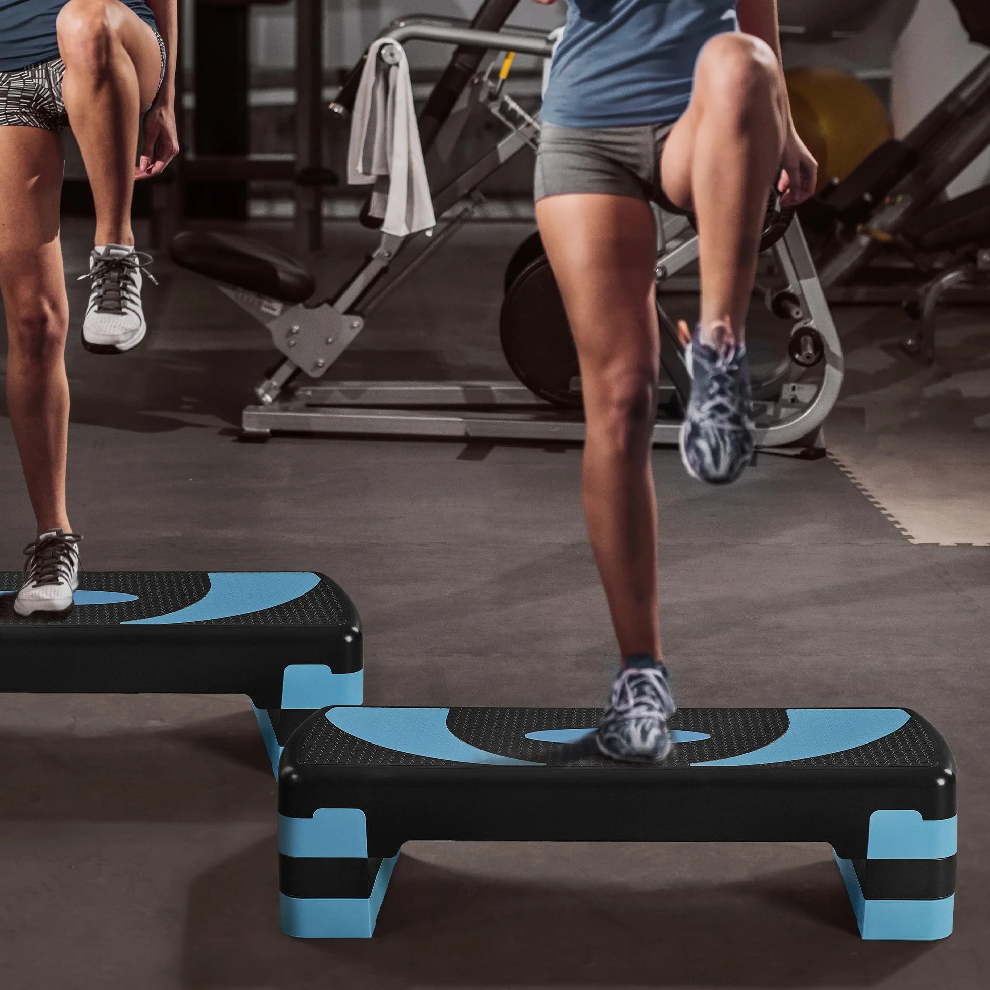 Step de Fitness Stepper 79,5 x 30 x 20cm Réglable 3 Hauteurs Bleu