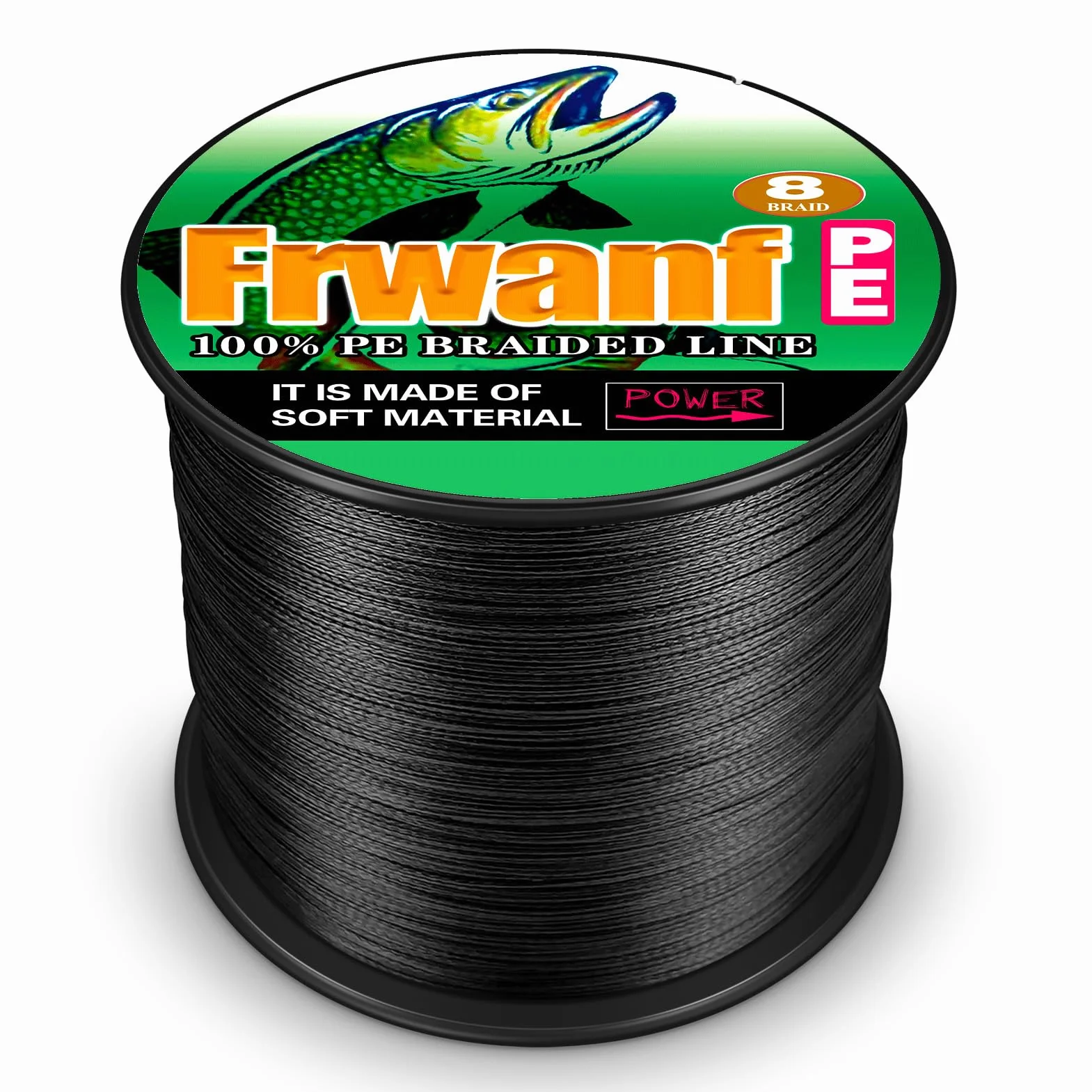 Ligne de pêche tressée UHMWPE 0.26mm 13.6kg 100m 8 brins zéro étirement faible mémoire noir