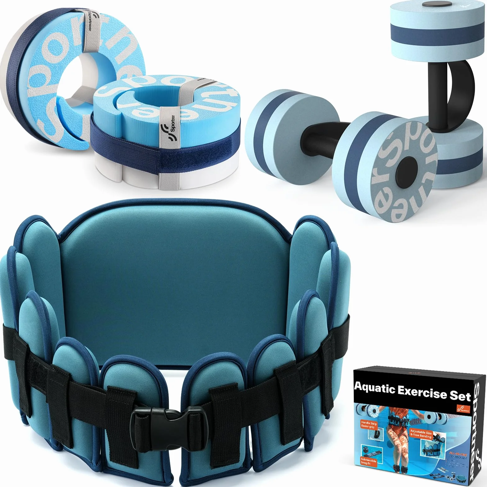 Sportneer Kit d'accessoires d'aquafitness 3 en 1 pour adultes et appareils de sports nautiques 2