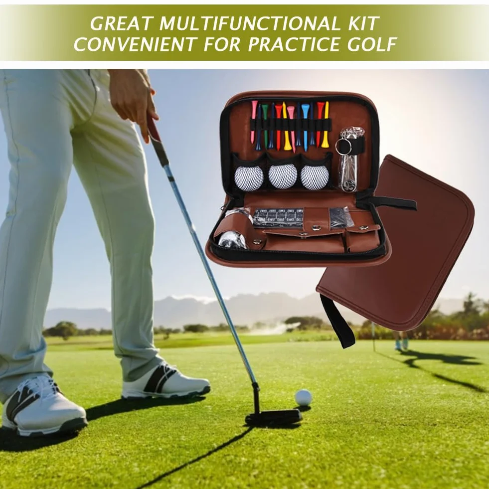 BuyWeek Sac de Trousse à Outils de Golf, Accessoires de Golf pour Homme et Femme, Trousse à Outils de Golf multifonctionnelle, Sac en PU pour Cadeau de Golf