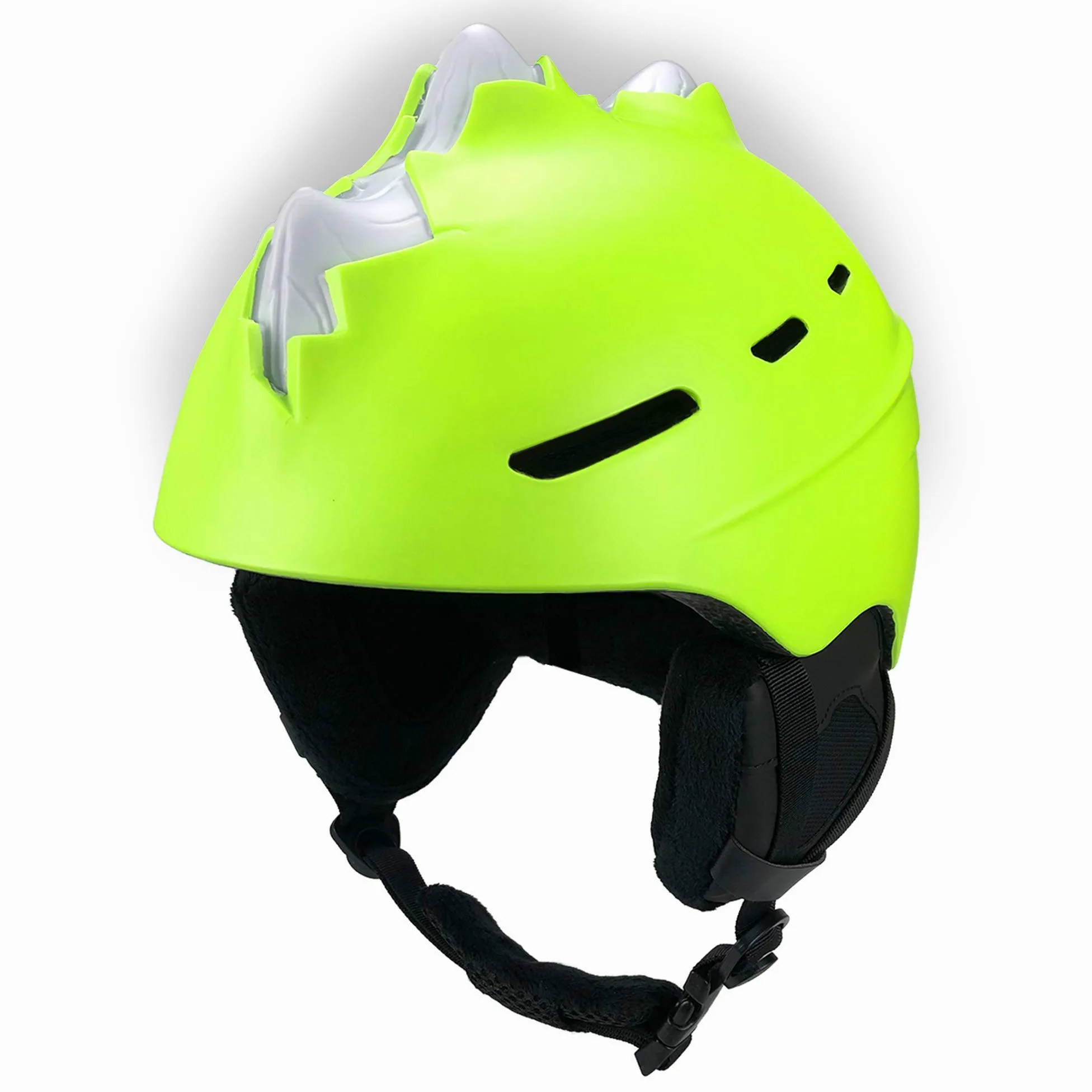 Crazy Safety Bone Spike Casque de Ski pour Enfants, Adolescents, Hommes et Femmes | Design Unique | Utilisation pour Snowboard et Ski | Certifié CE EN1077 | Deux Tailles | Cordon à Lunettes