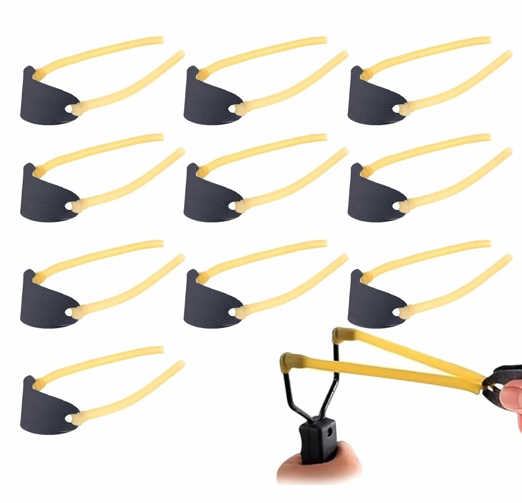 Élastique Lance Pierre Caoutchouc Carré Puissante 10 Pièces Bandes de Rechange