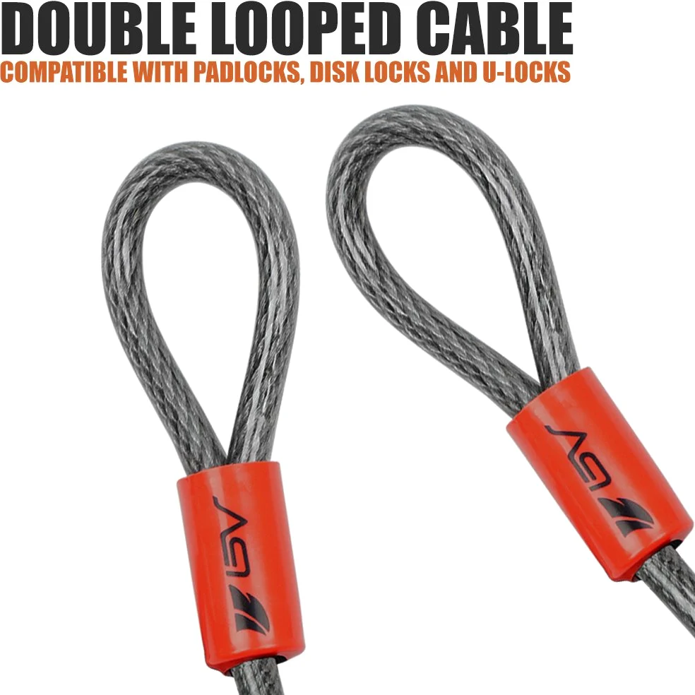 BV 9,1 m câble de sécurité en Acier avec Boucles, Flex câble, câble de Verrouillage 3/20,3 cm, pour Un Antivol et Cadenas (Lot de 2)