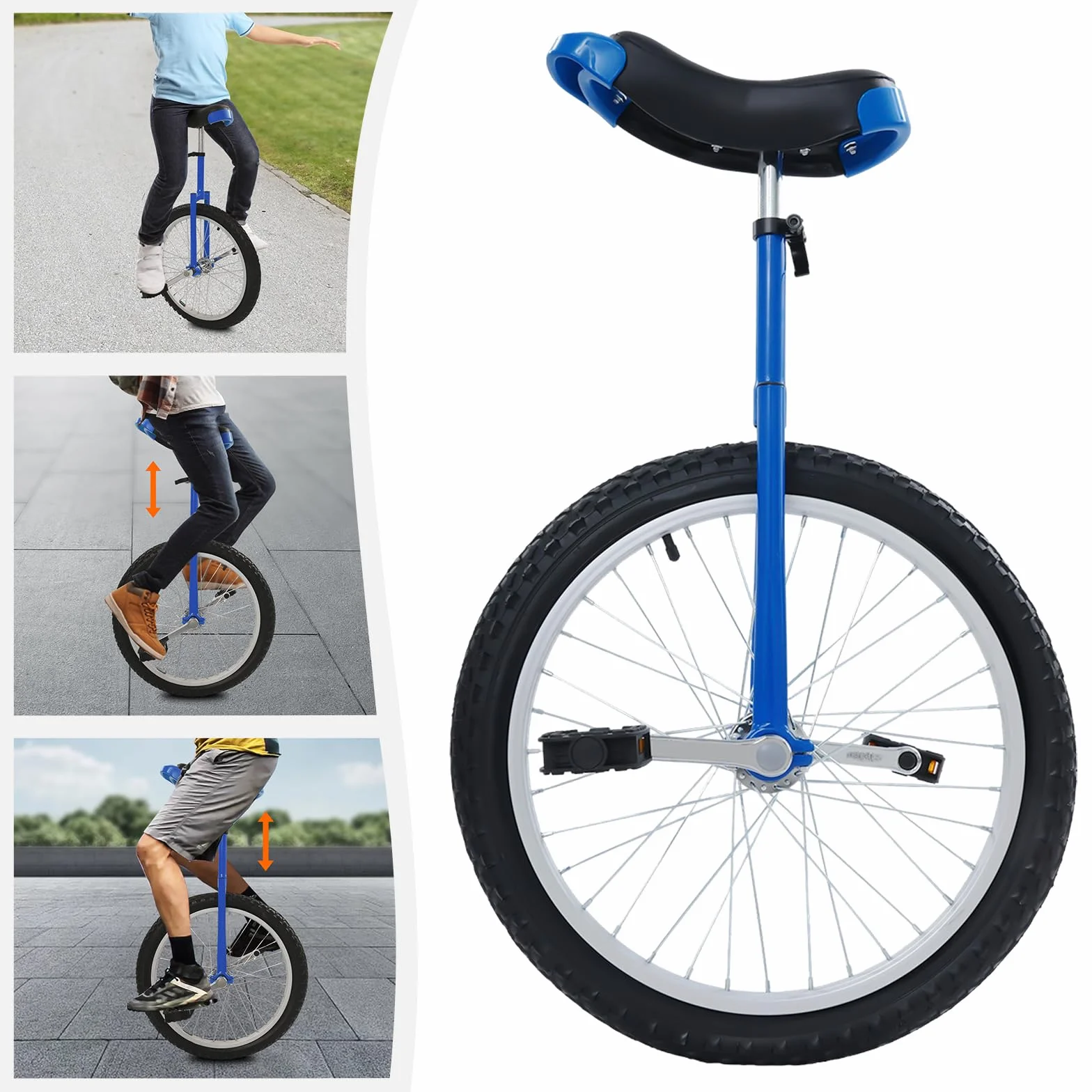 Monocycle 45,7 cm - Entraînement d'équilibre avec hauteur réglable et poignée