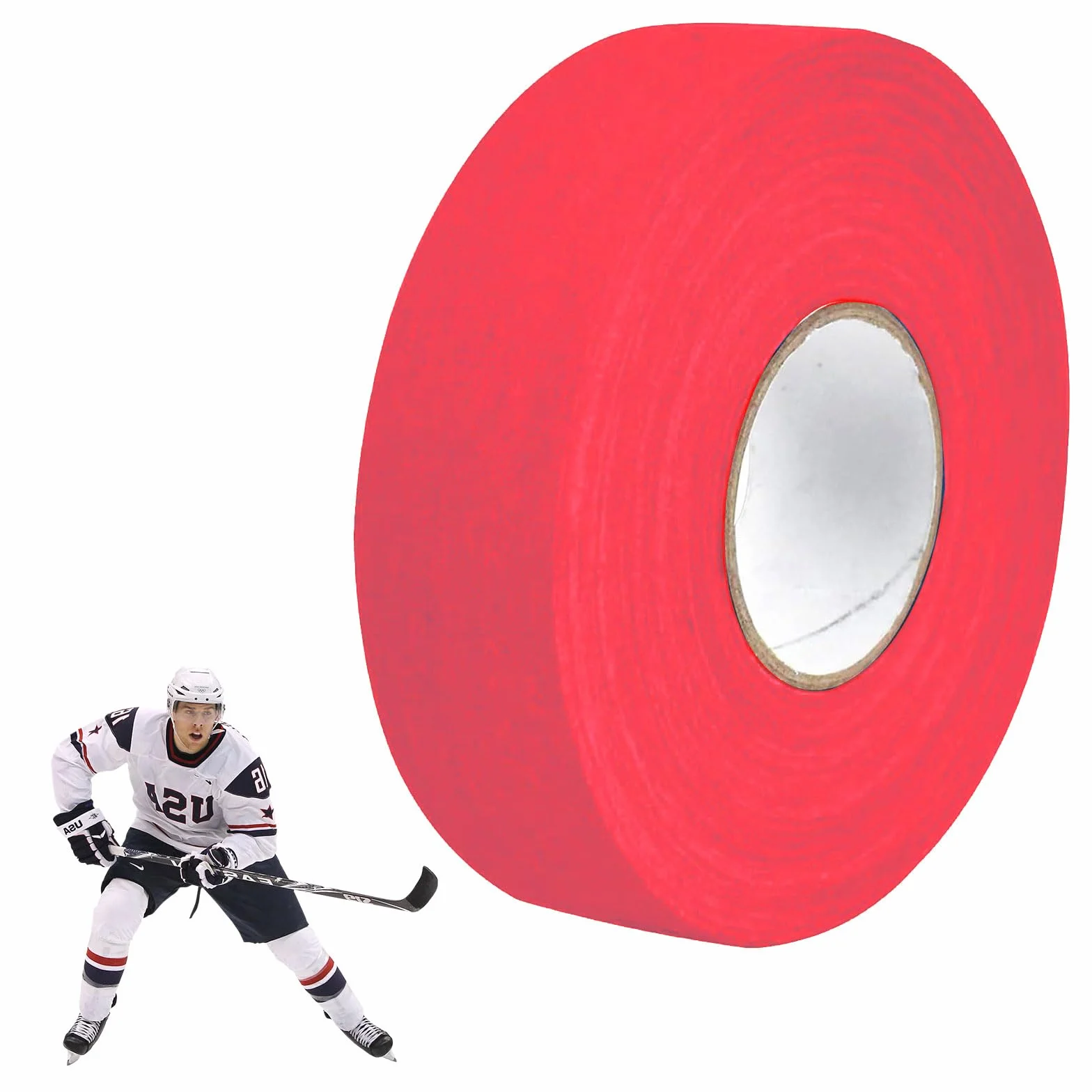 KARELLS Ruban de Hockey Auto-adhésif 25m × 25mm Rouge