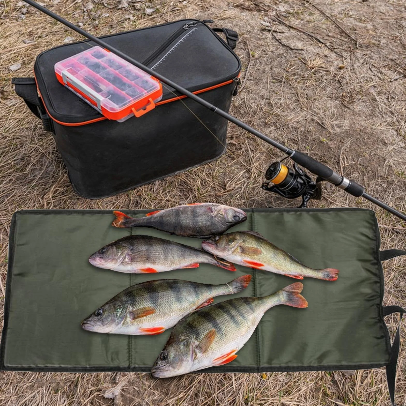 Tapis de Décrochage pour Pêche à la Carpe,Tapis de Réception Rembourré et Pliable pour Protéger Les Poissons | Équipement de Pêche Pliable Portable pour Pêcheur Débutant Expert