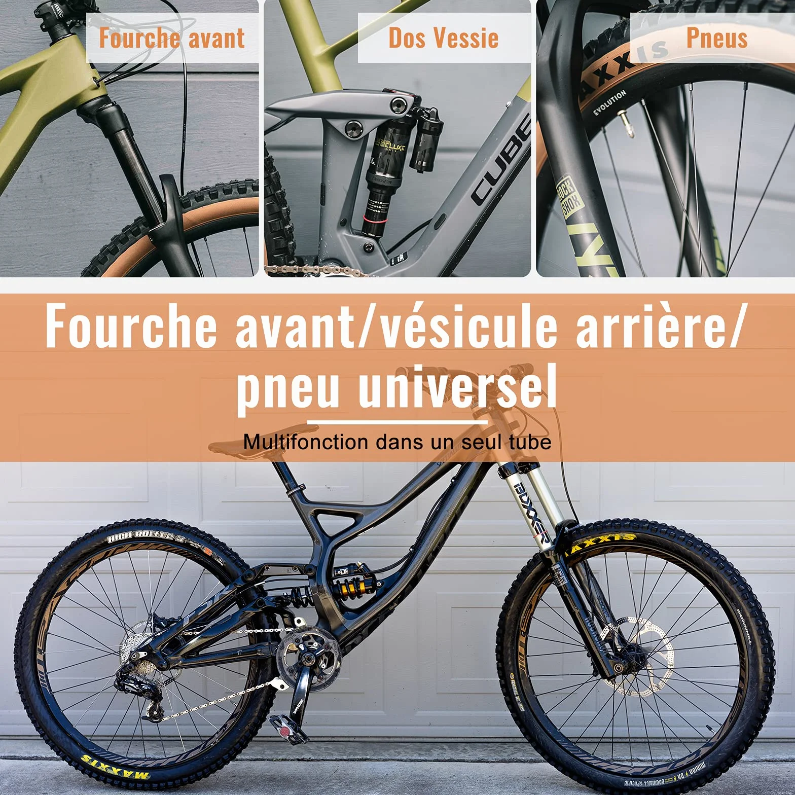 Diyife Pompe Amortisseur Haute Pression 300 PSI Mini Portative Shock Pump pour Fourche Avant Suspension Arrière Vélos VTT