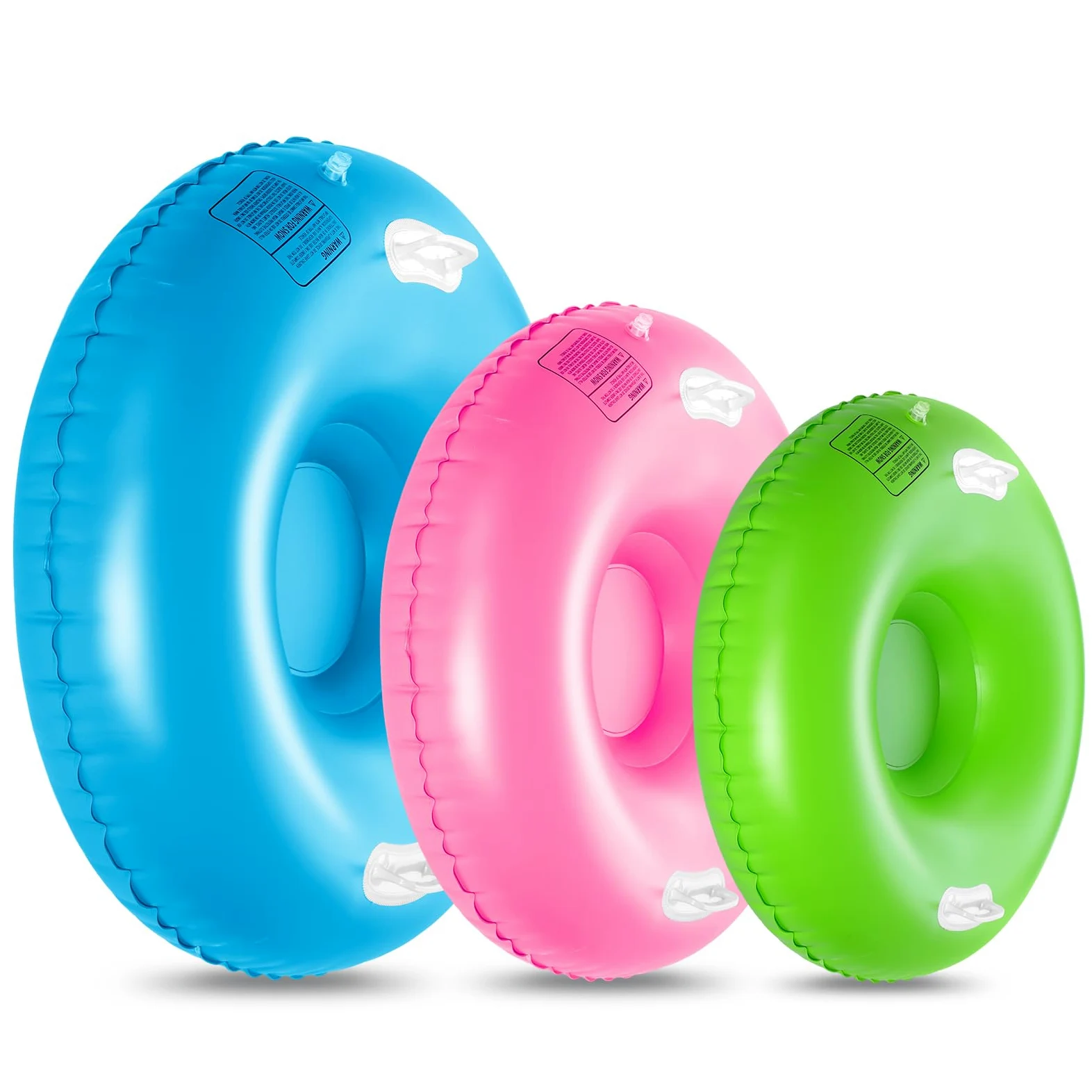 Shappy Lot de 3 luges à neige gonflables robustes pour adultes pour sports de plein air d'hiver avec poignées et fond épais