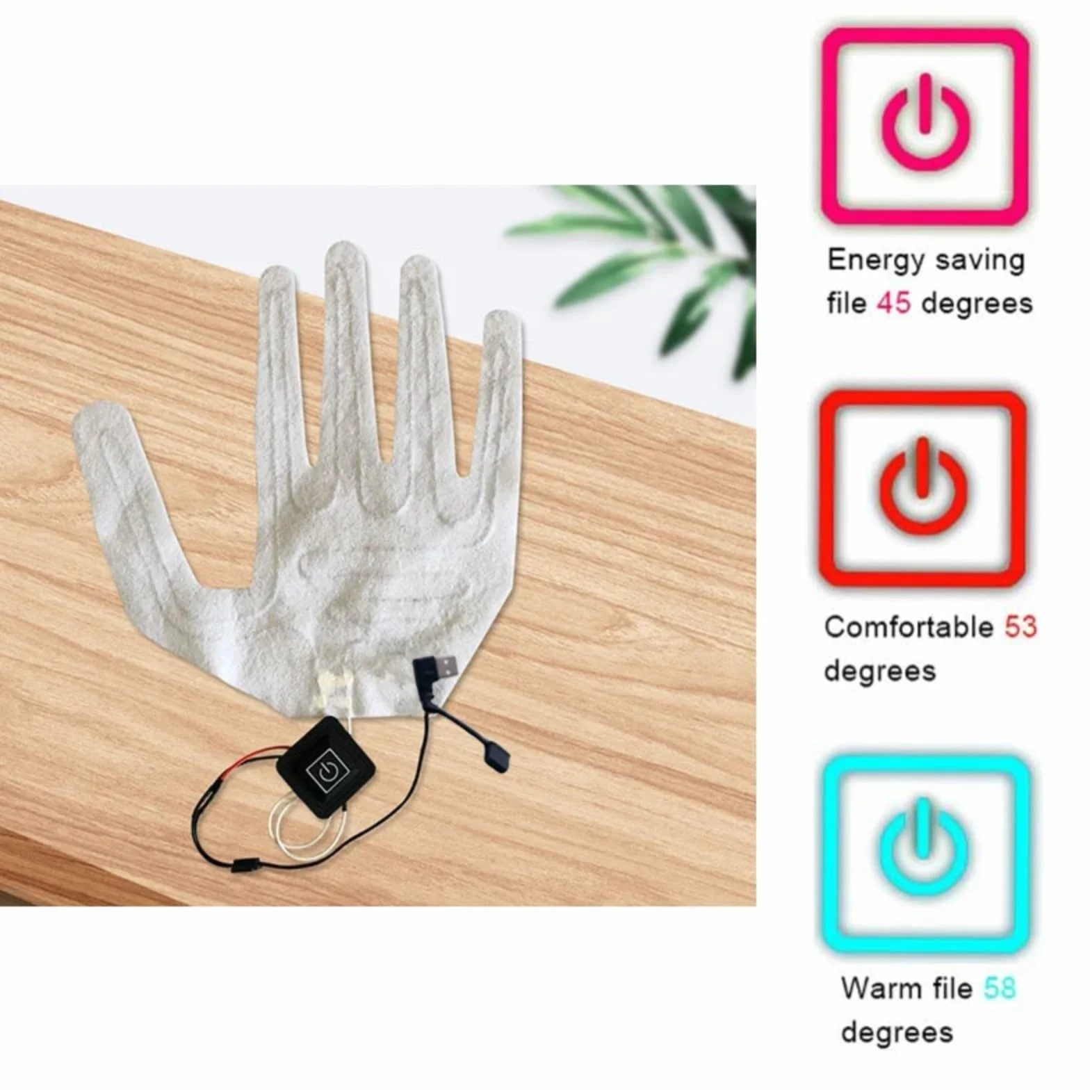 Gants Chauffants Électriques avec Conceptions Détachables Faible Consommation D'énergie