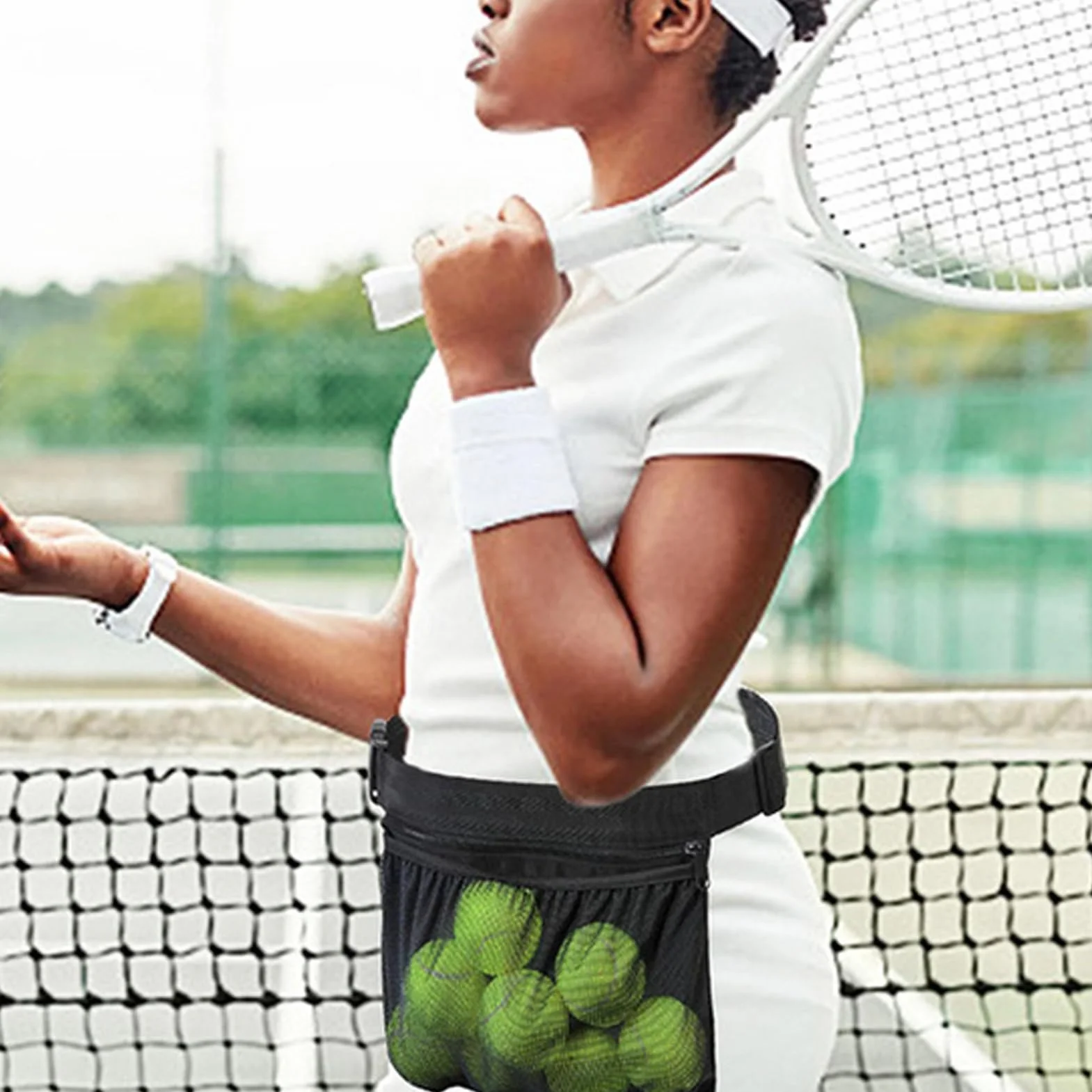 Ballaufbewahrung verstellbarer Gurt abriebfest leichtgewichtig portabel Tennisball Fitnessstudio Training Wettkämpfe Tischtennisball Pickleball Golfball