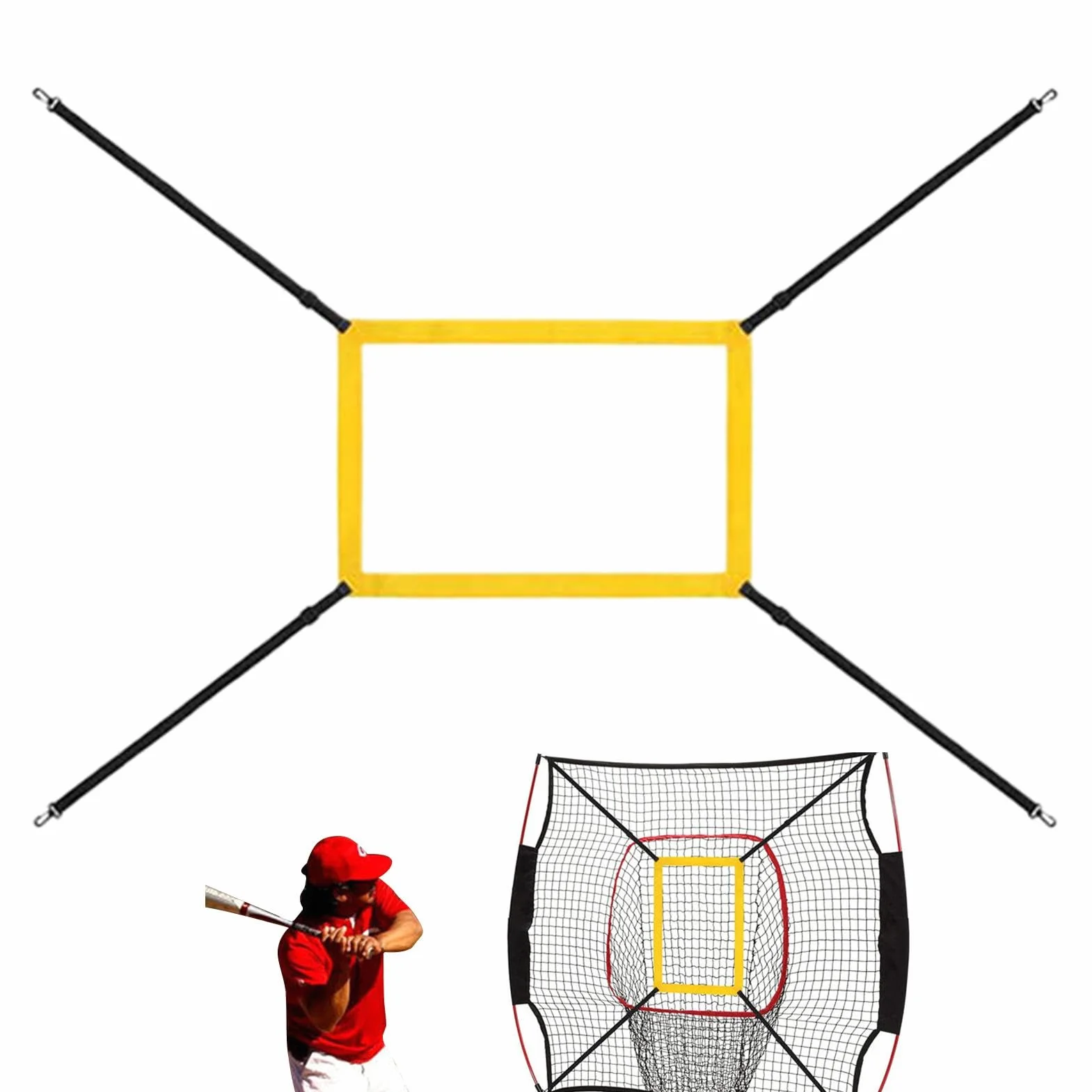 Zone de Strike de Baseball, Cible de Pitching 4 Sangles Réglables, Équipement d'Entraînement Professionnel