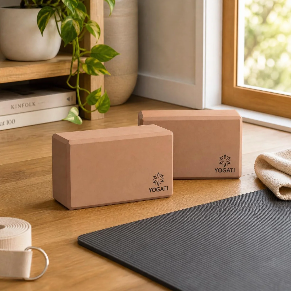 Blocs de Yoga en Mousse EVA lot de 2 Briques Dimensions 22 x 12 x 7.5 cm Antidérapant pour Pilates Fitness