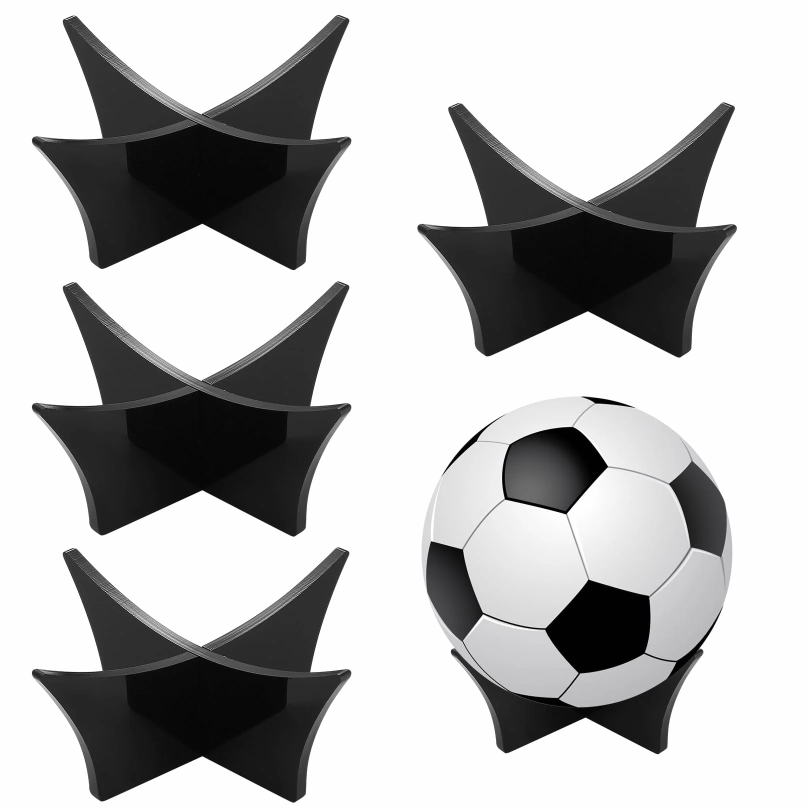 Support de Ballon de Football en Acrylique 4 Pièces - Présentoir pour Basketball Volleyball Rugby