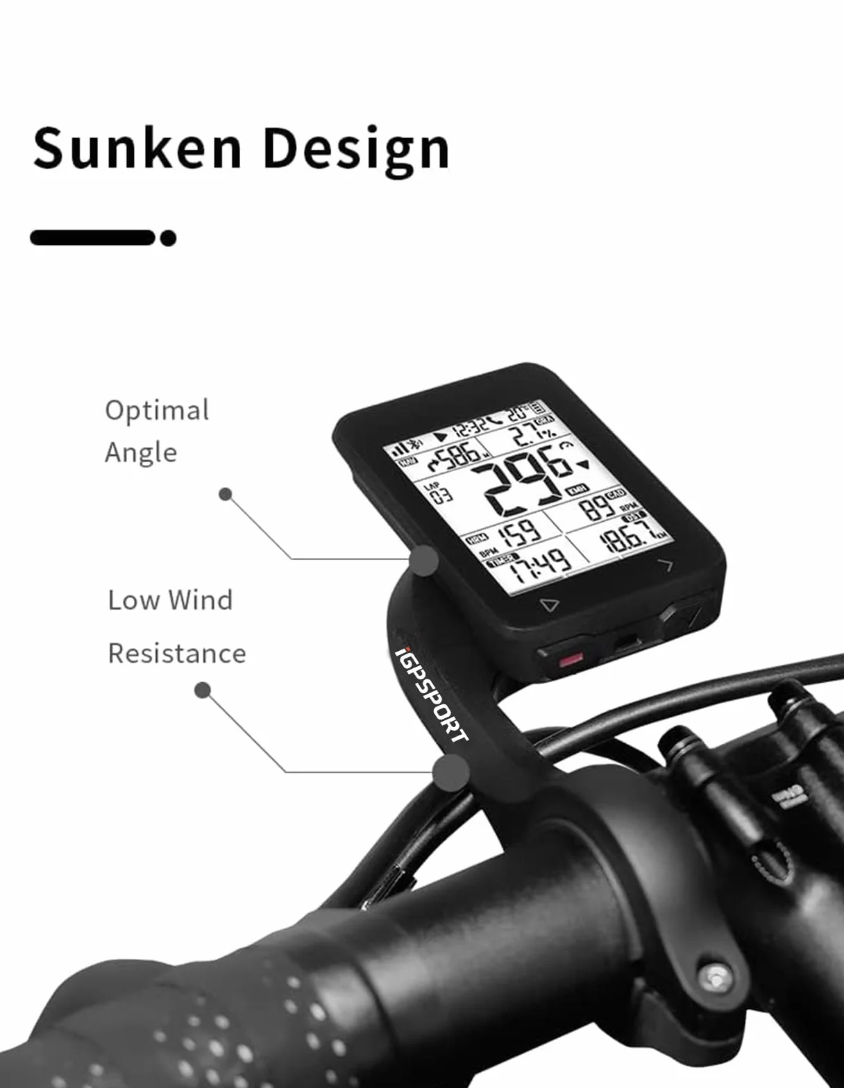 iGPSPORT BSC100MAX Compteur Velo sans Fil et CAD70 Capteur de Cadence et M80 Support de Vélo