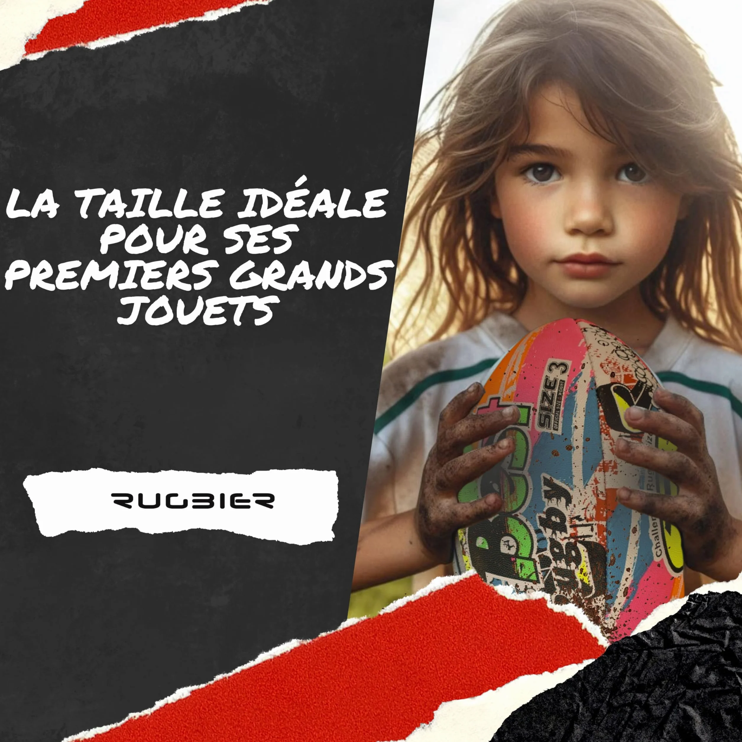 Ballon de Rugby Enfants T3 – Ballon École Initiation Entraînement Design Exclusif