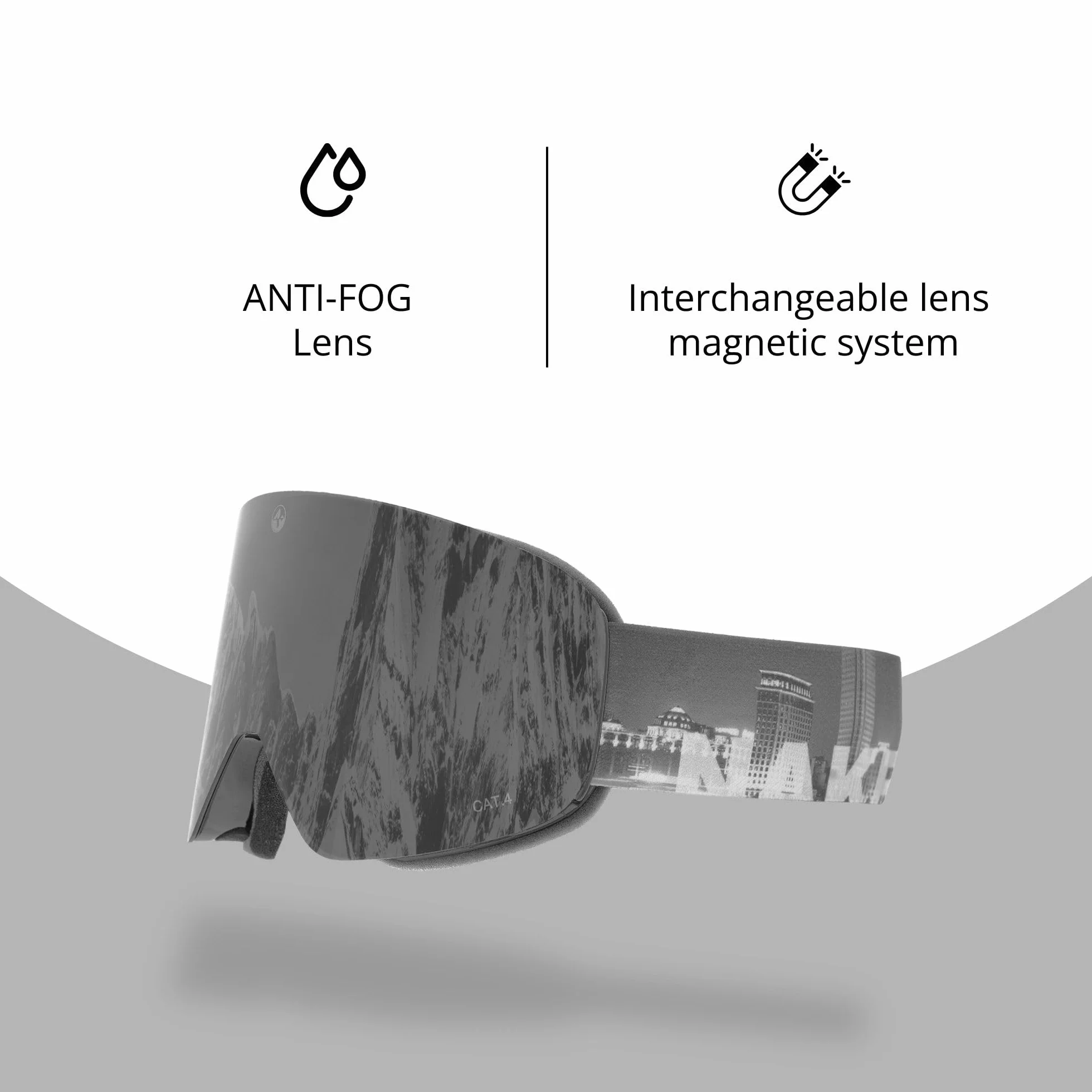 NAKED Optics Les TROOP EVO Lunettes de Ski et Snowboard pour Hommes et Femmes, avec Verres Interchangeables (TROOP EVO OTG Noir)