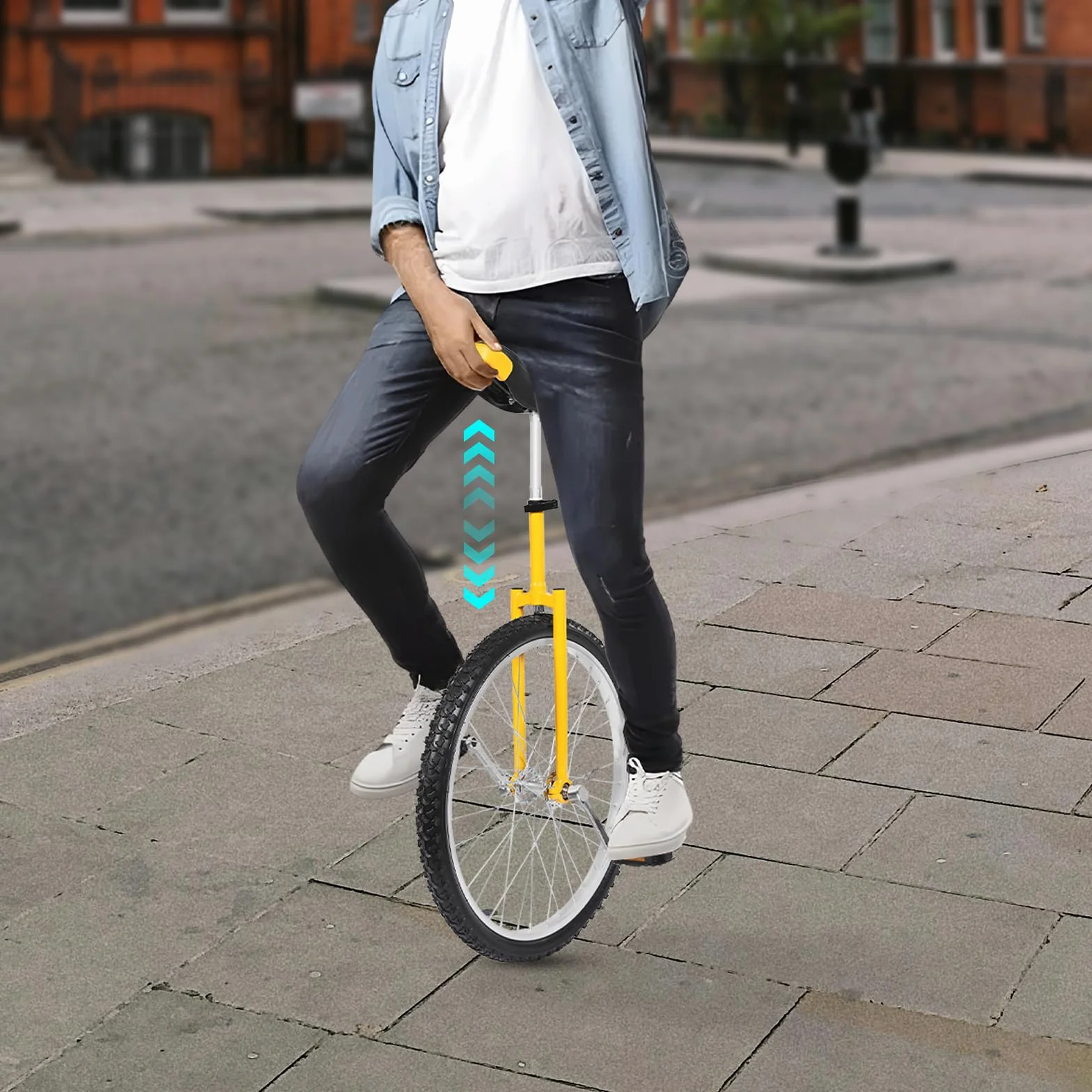 Monocycle 24 Pouces pour Sport, Cadre en Acier au Manganèse, Réglable