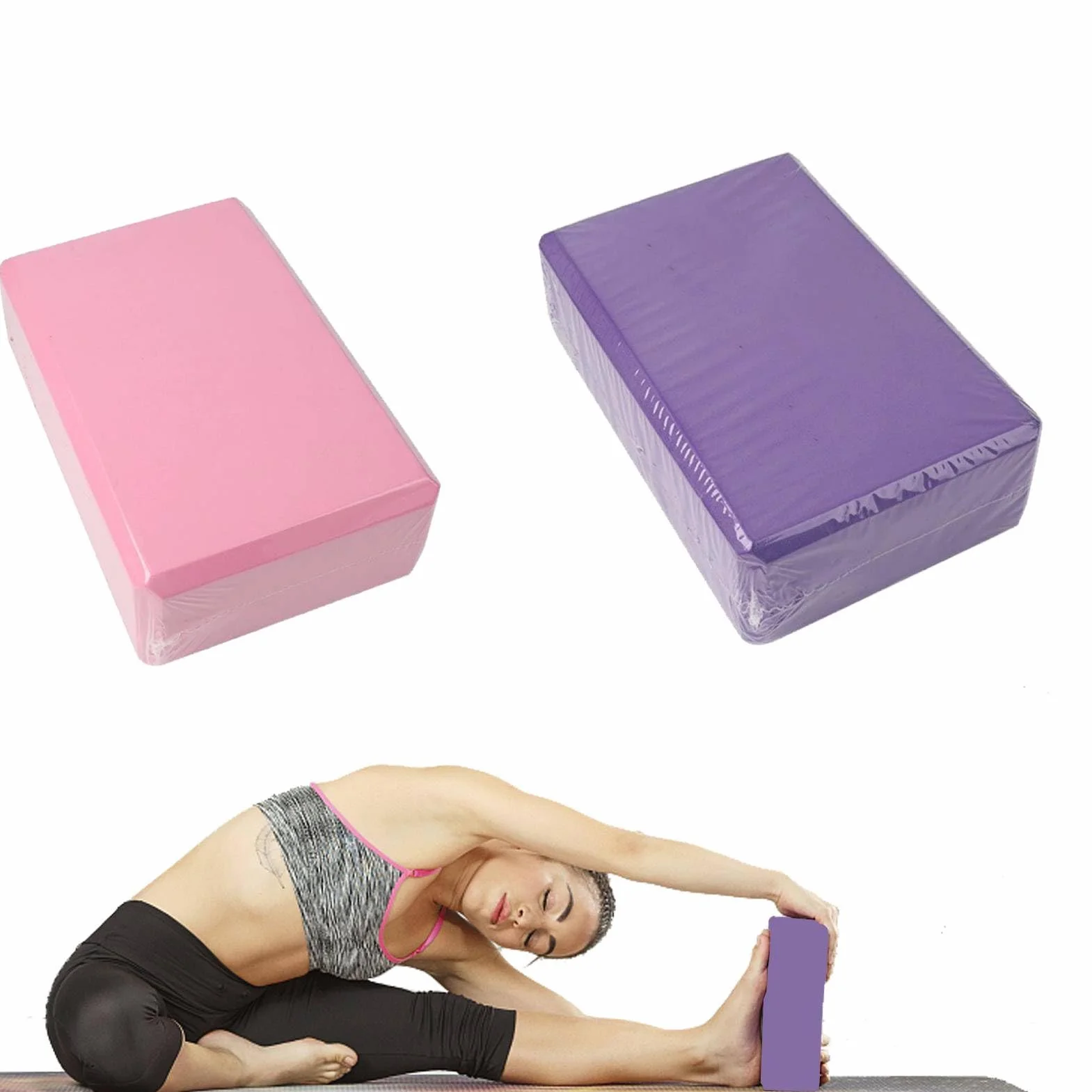Blocs De Yoga En Mousse EVA Haute Densité Lot De 2 Antidérapant Pour Pilates Étirement