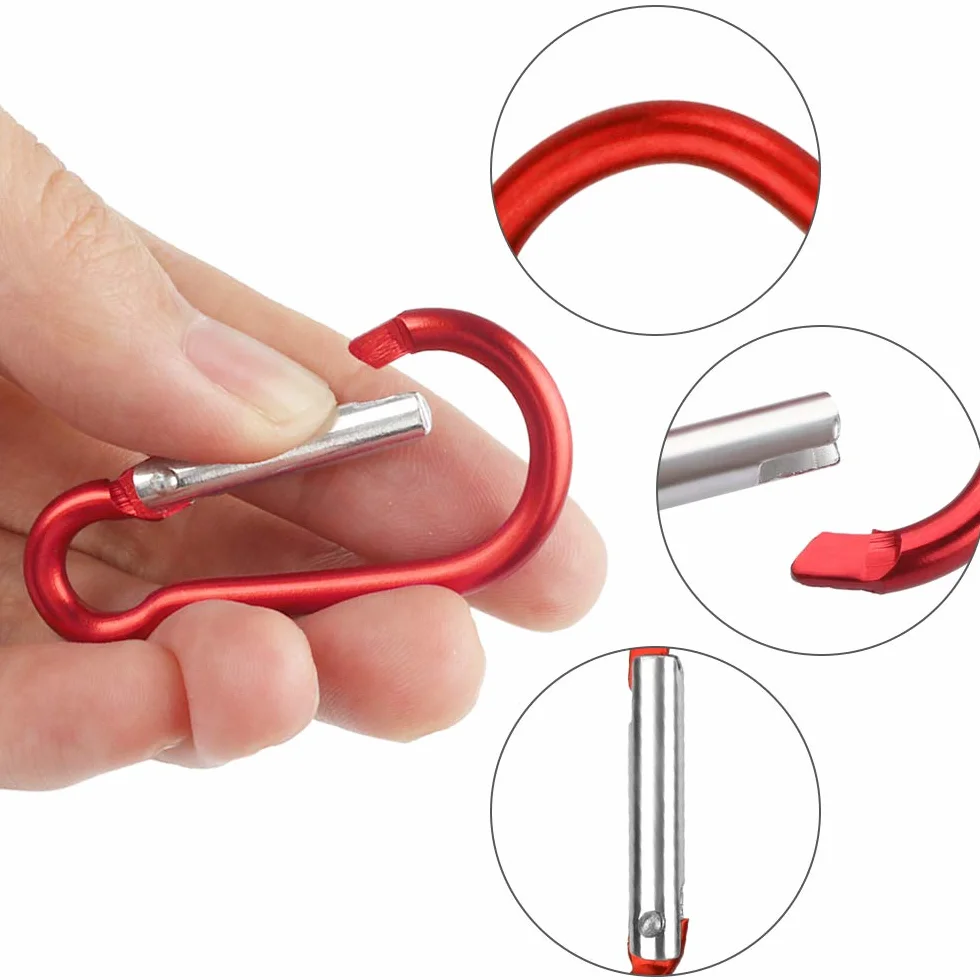 Mousqueton Porte Clé en Acier 80 Pièces, Mousquetons de Sécurité Verrouillage pour Camping Randonnée Voyages