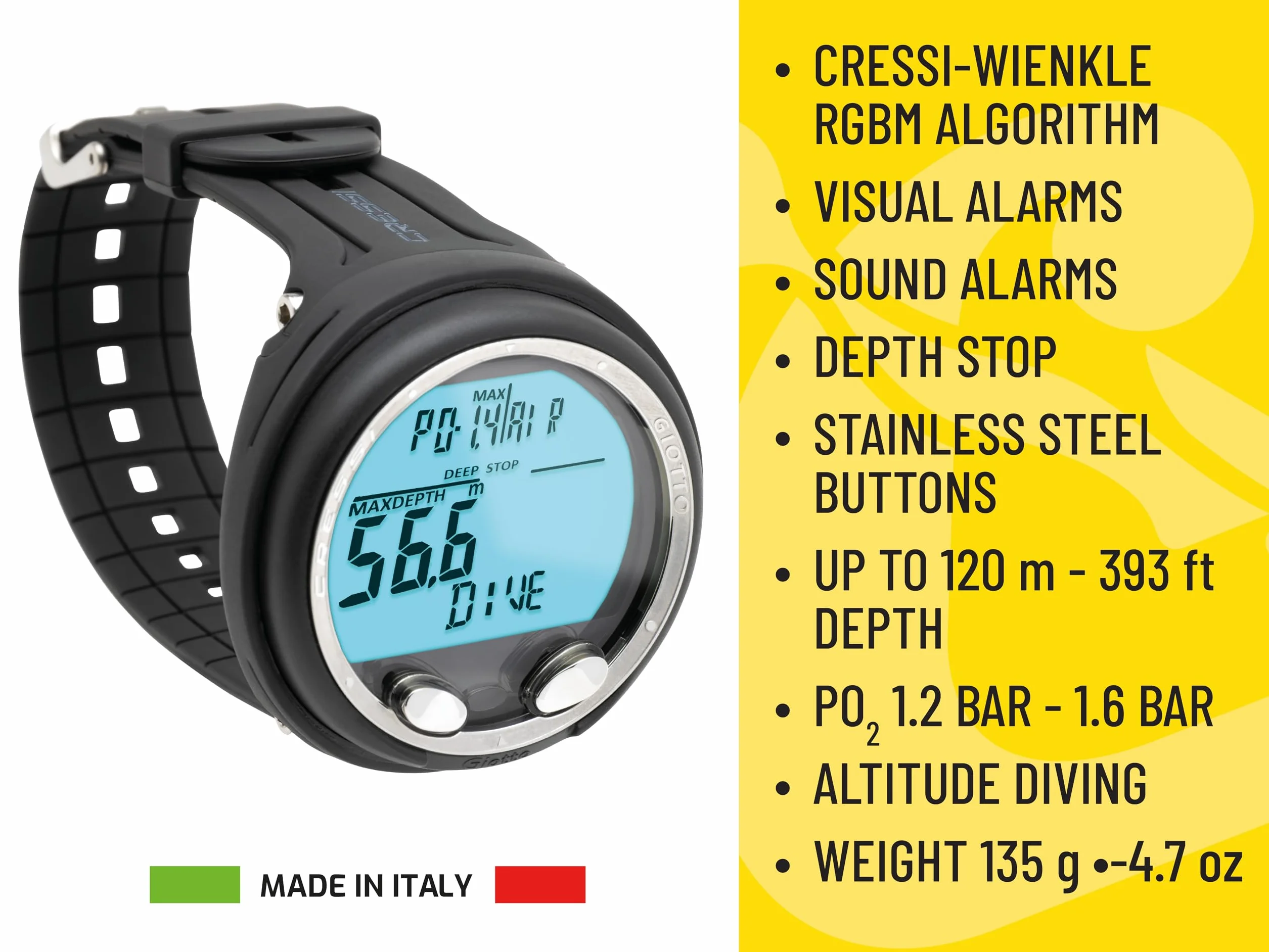 Cressi Giotto Diving Computer Professional Ordinateur de Plongée Dual-Mix