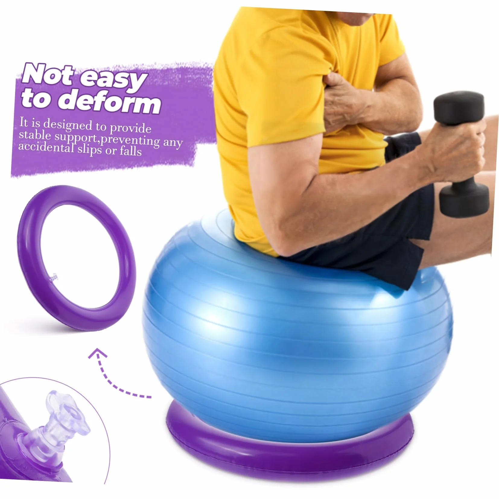 UPKOCH Base de Balle de Yoga Stable avec Anneau Fixe Antidérapant pour Ballon Gym Support Portable