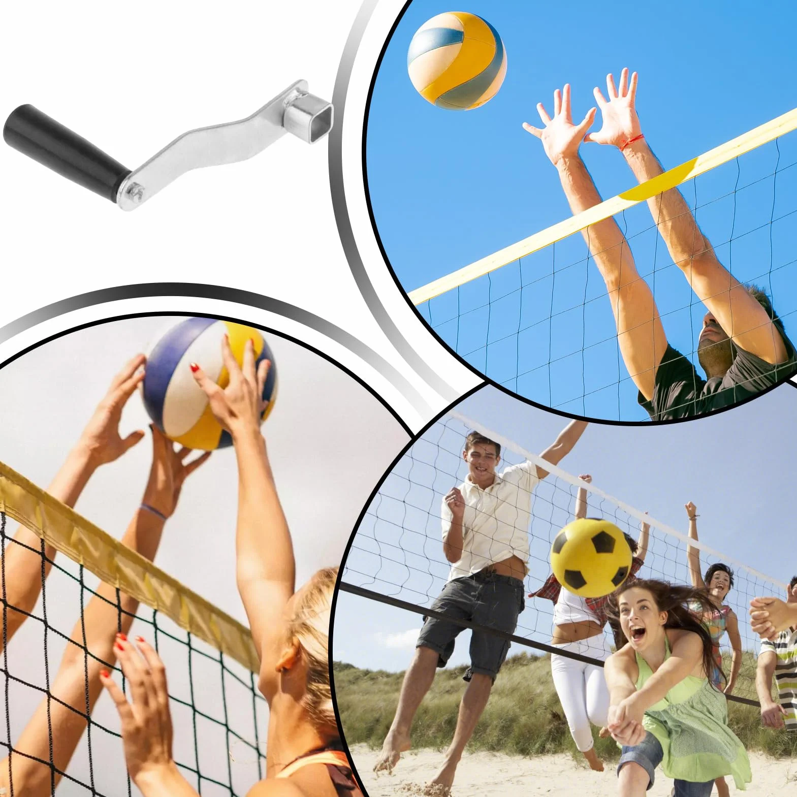 Tendeur de manivelle pour filet de tennis, volley-ball, badminton, équipement de terrain de sport