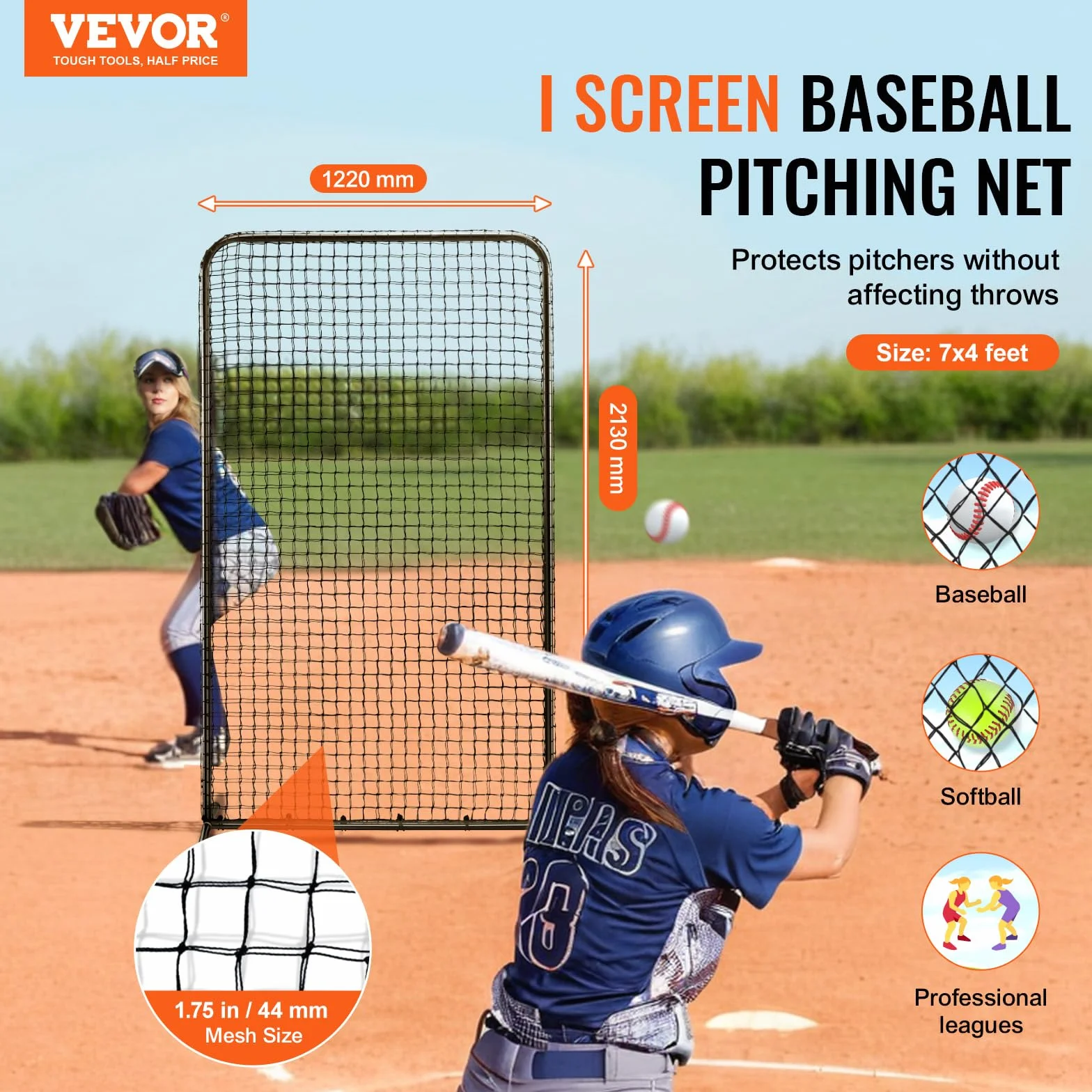 VEVOR Screen Baseball Cage de frappeur