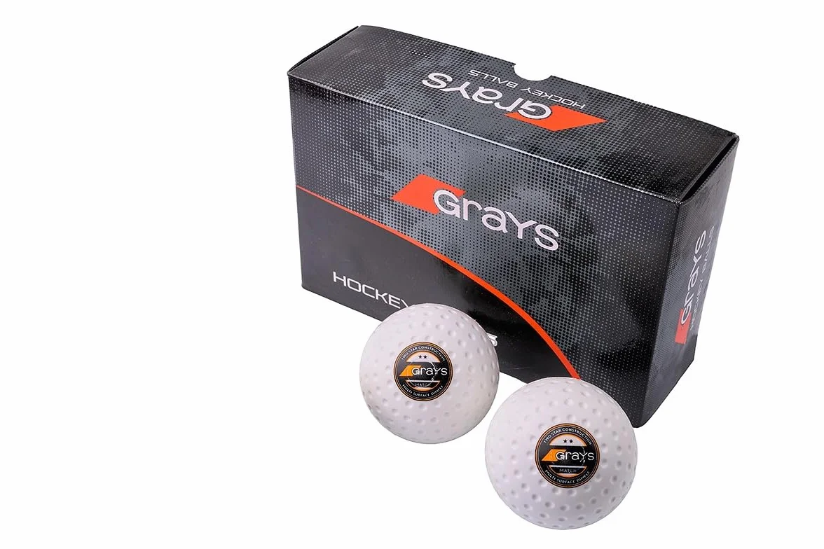 Grayss 2 Balles Hockey Herbe Match Grays Blanches