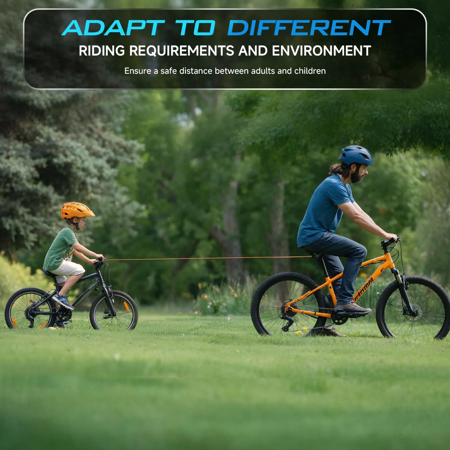 Corde de Remorquage Velo Enfant 2,5 m Nylon Traction Rétractable 100kg pour VTT Route
