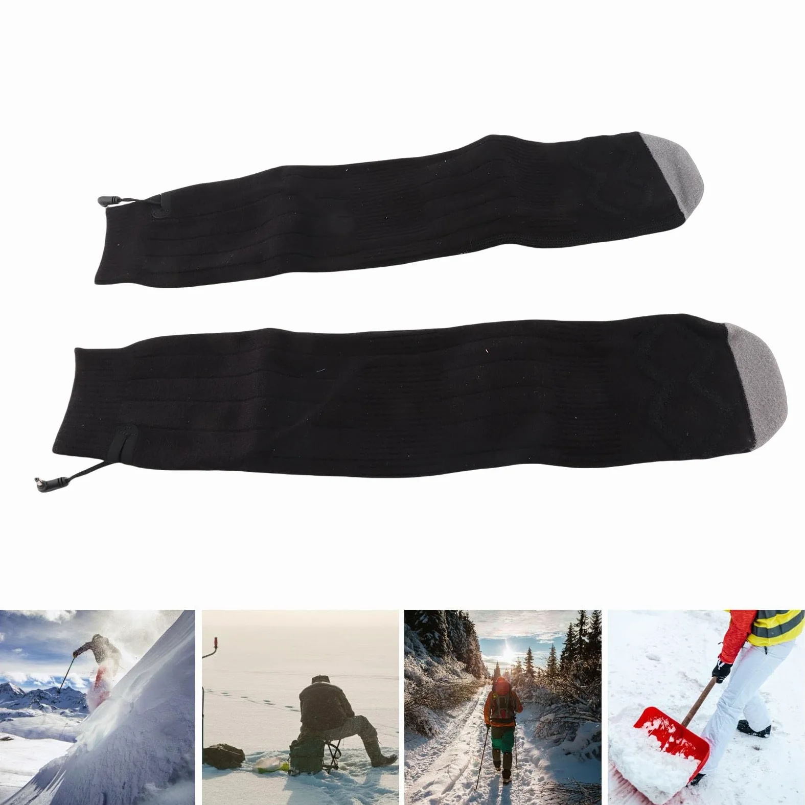 KIMISS Chaussettes Chauffantes électriques Rechargeables pour Hommes et Femmes – Chauffe-Pieds Double Face Lavables par USB avec Contrôle de la Température, Idéaux pour Les Activités Hivernales